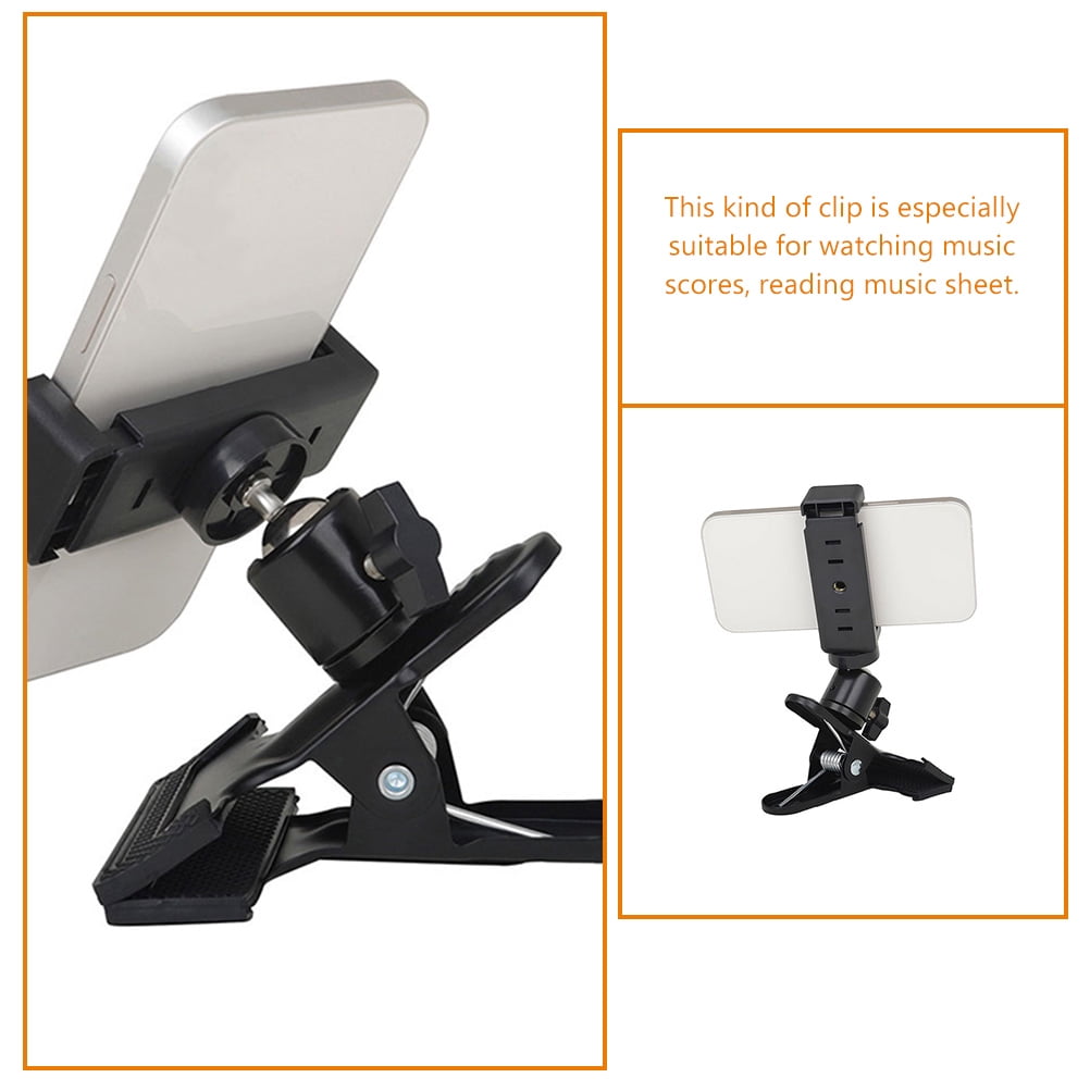 HOOWIFFY Guitar Phone Mount Metal Holder Black for Music Scores and Video Recording 2Pcs - Image 3
