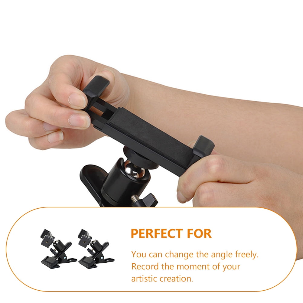 HOOWIFFY Guitar Phone Mount Metal Holder Black for Music Scores and Video Recording 2Pcs - Image 8