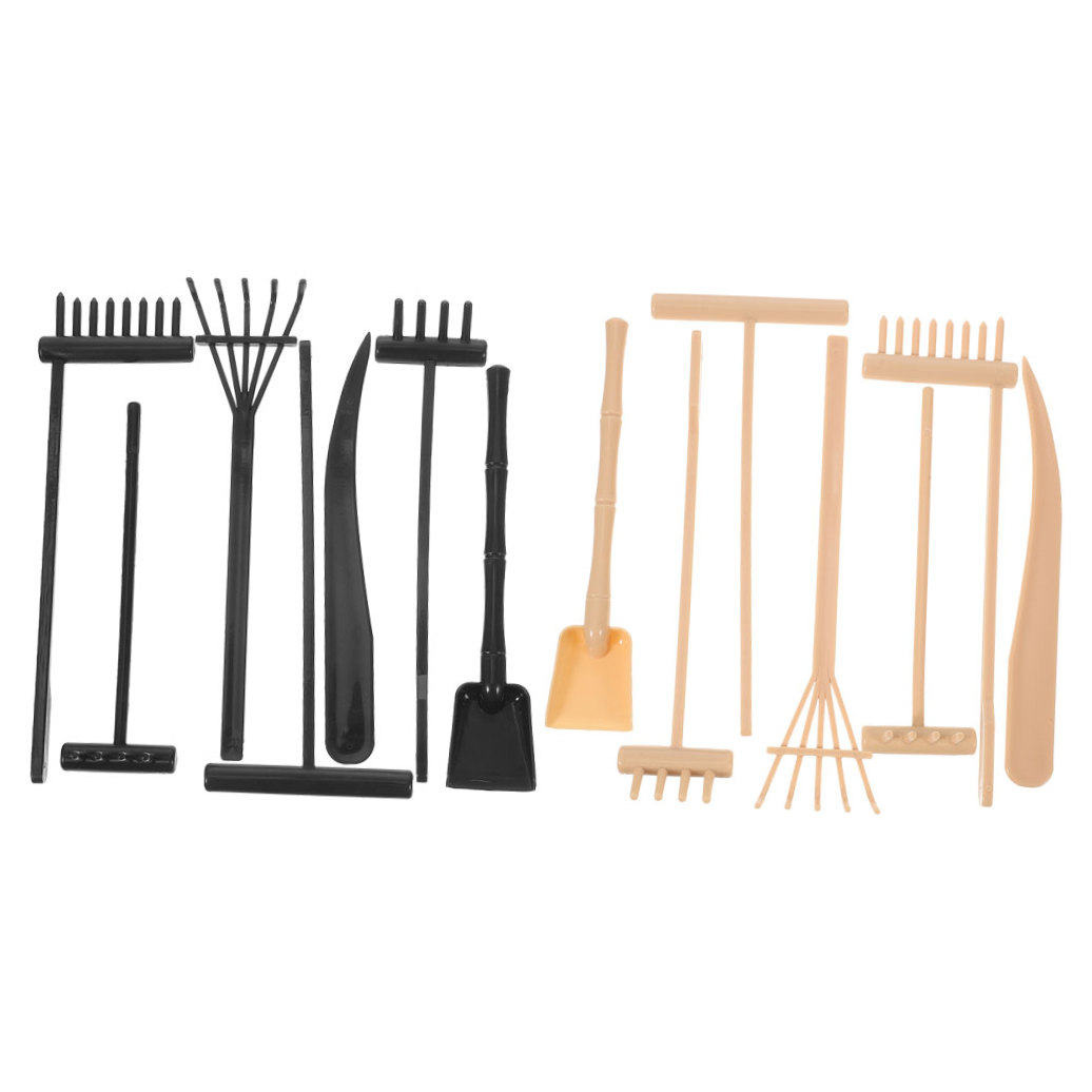 Worgeous 14pcs Mini Plastic Rakes Small Garden Rakes for Sand Table Crafts and Adornments Tools Set - Image 5