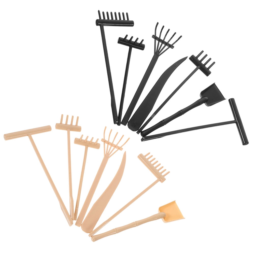Worgeous 14pcs Mini Plastic Rakes Small Garden Rakes for Sand Table Crafts and Adornments Tools Set - Image 7
