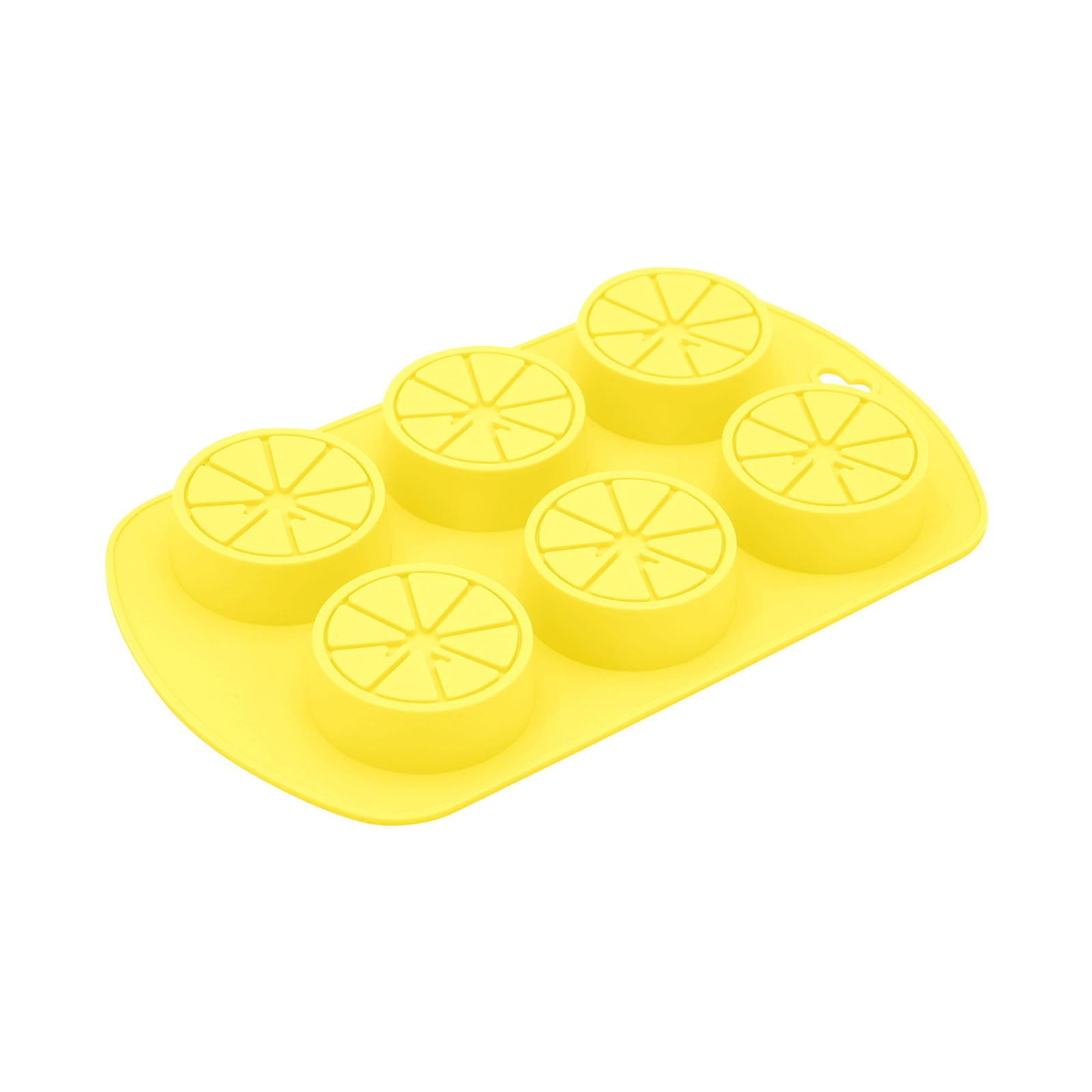 Darzheoy Friut Shaped Silicone Mold, 6 Cavity Lemon 3D Bakeware Mold, Nonstick Food Grade Mold for Soap, Candies, Fondant, Chocolate Yellow - Image 1