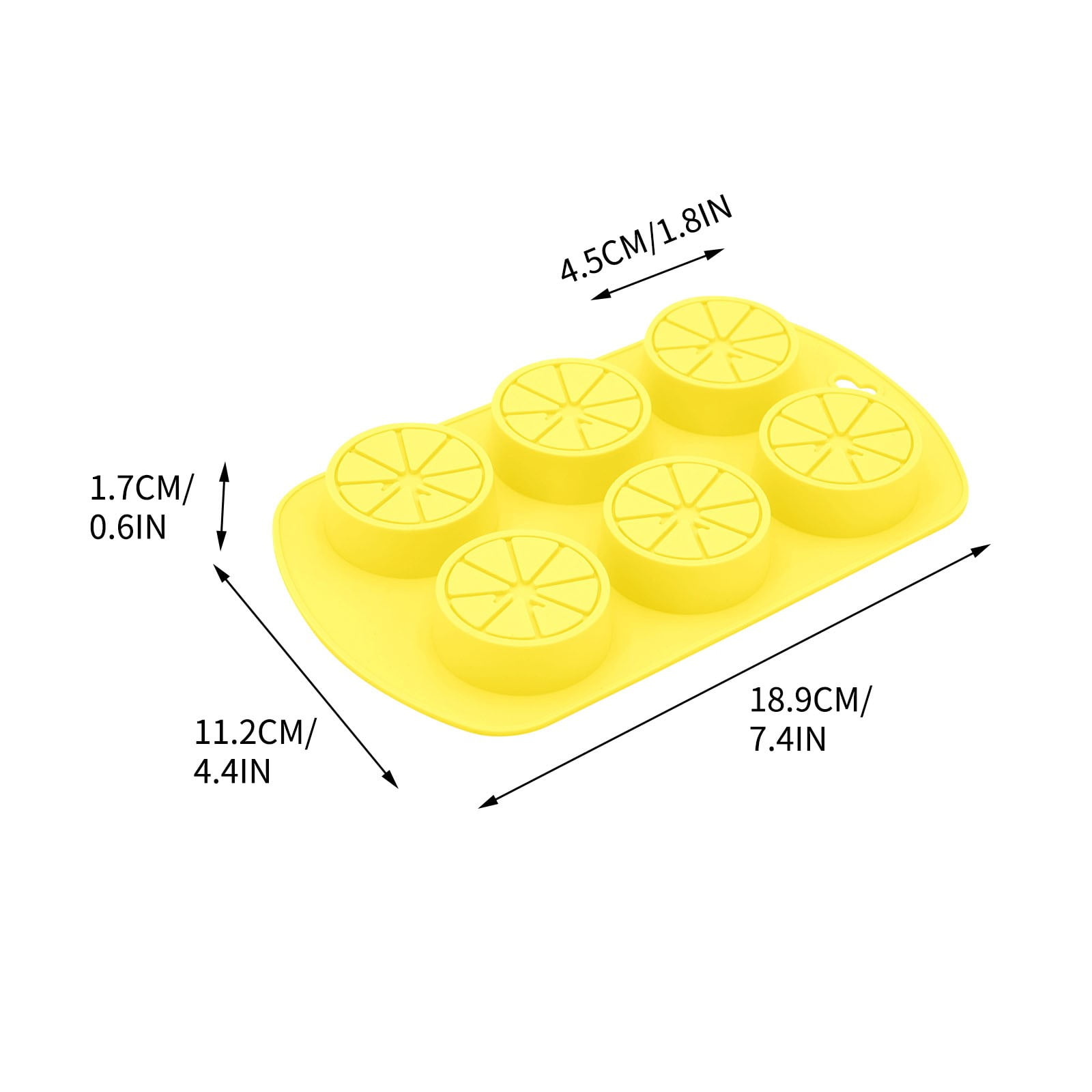 Darzheoy Friut Shaped Silicone Mold, 6 Cavity Lemon 3D Bakeware Mold, Nonstick Food Grade Mold for Soap, Candies, Fondant, Chocolate Yellow - Image 2