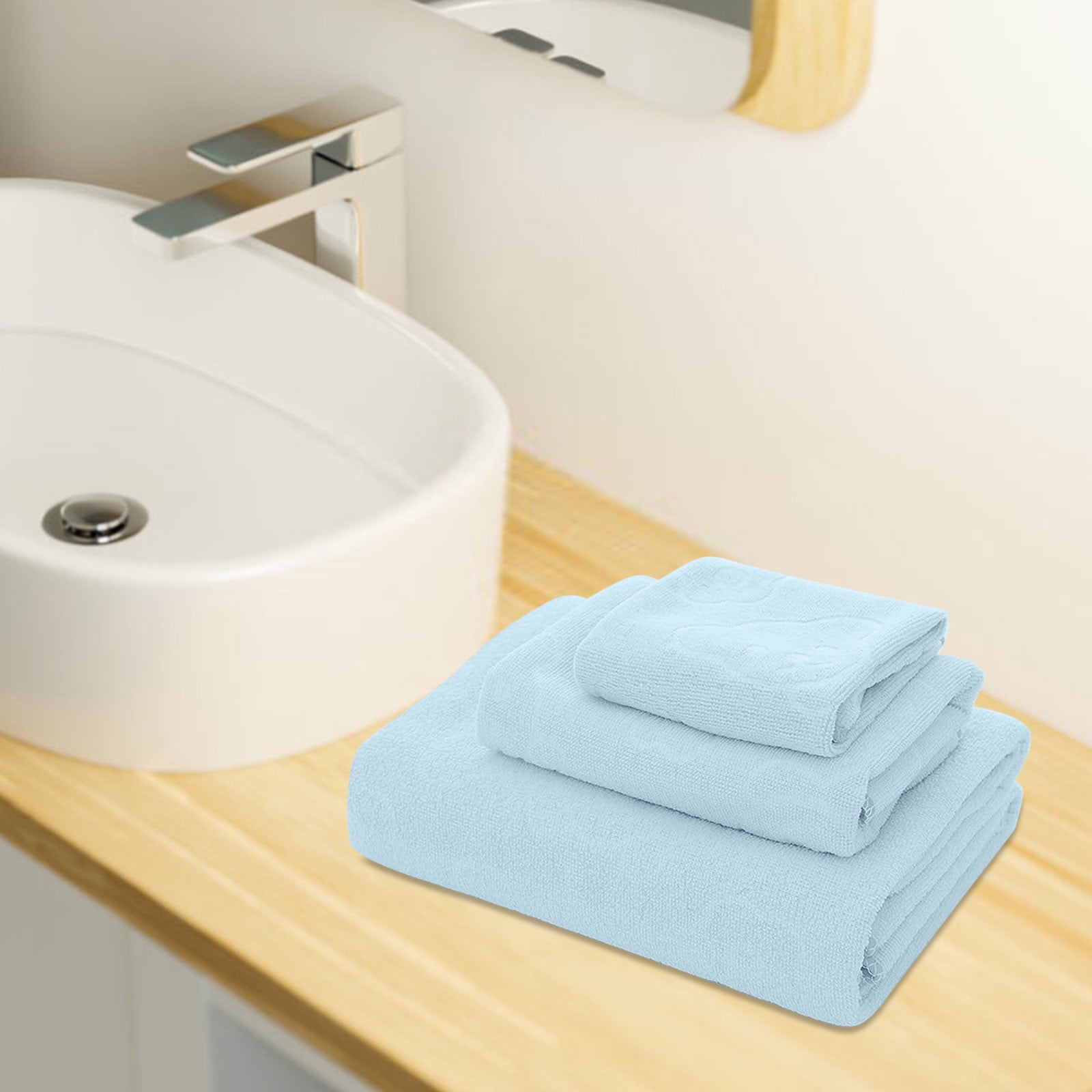 AYktou Bath Towels 3 Pack Cotton Bathroom Set,Contains a Bath Towels 28*56
