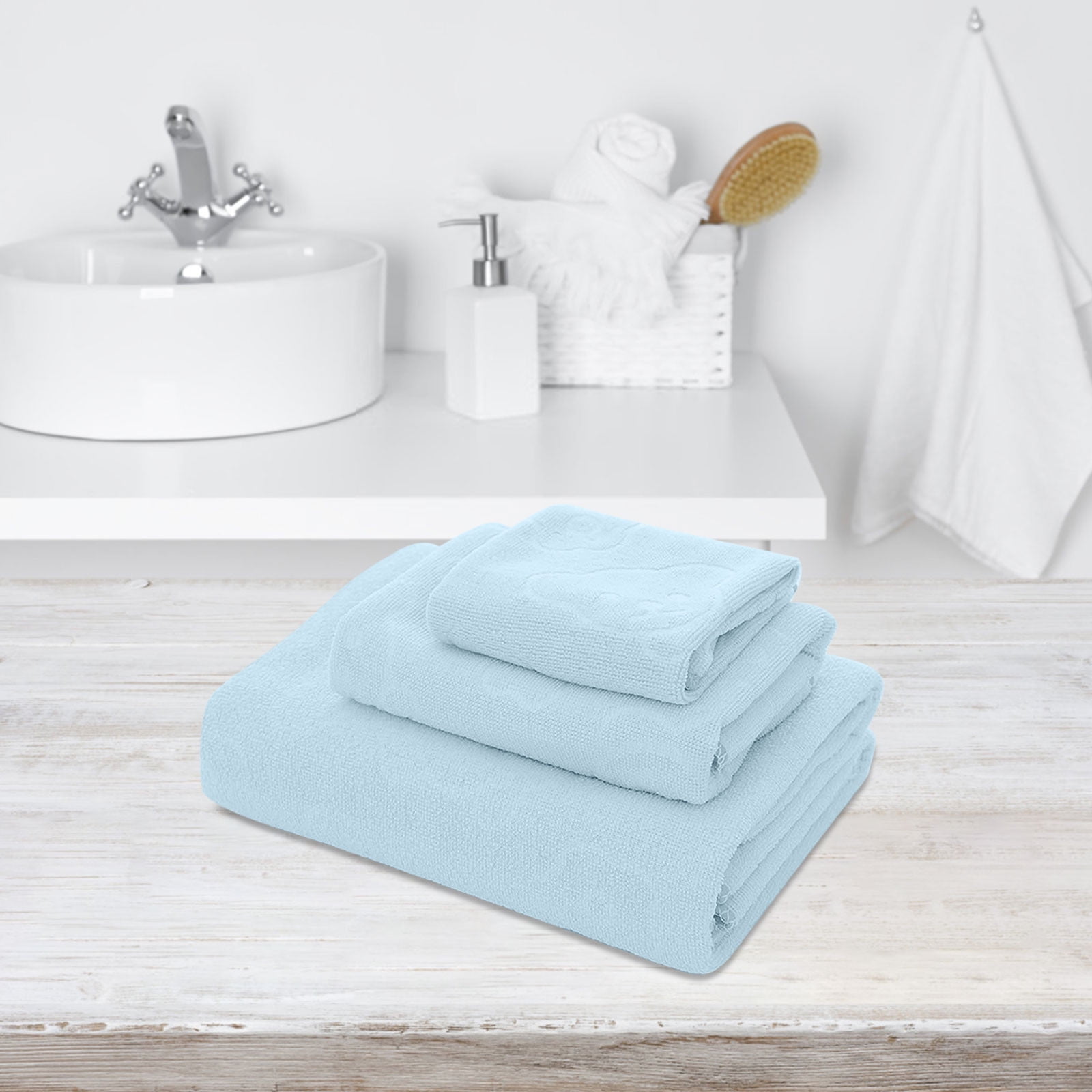 AYktou Bath Towels 3 Pack Cotton Bathroom Set,Contains a Bath Towels 28*56