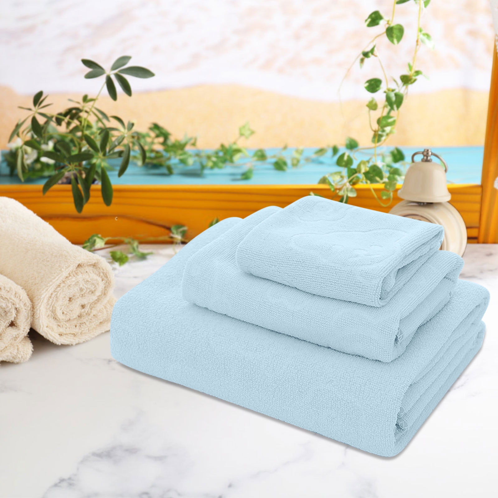 AYktou Bath Towels 3 Pack Cotton Bathroom Set,Contains a Bath Towels 28*56