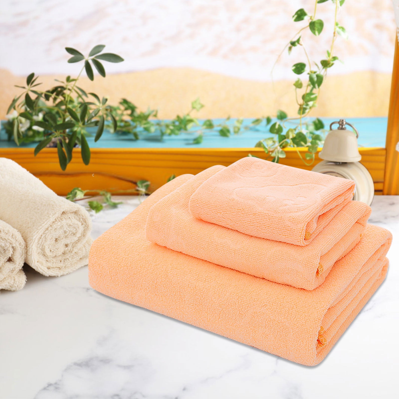 AYktou Bath Towels 3 Pack Cotton Bathroom Set,Contains a Bath Towels 28*56
