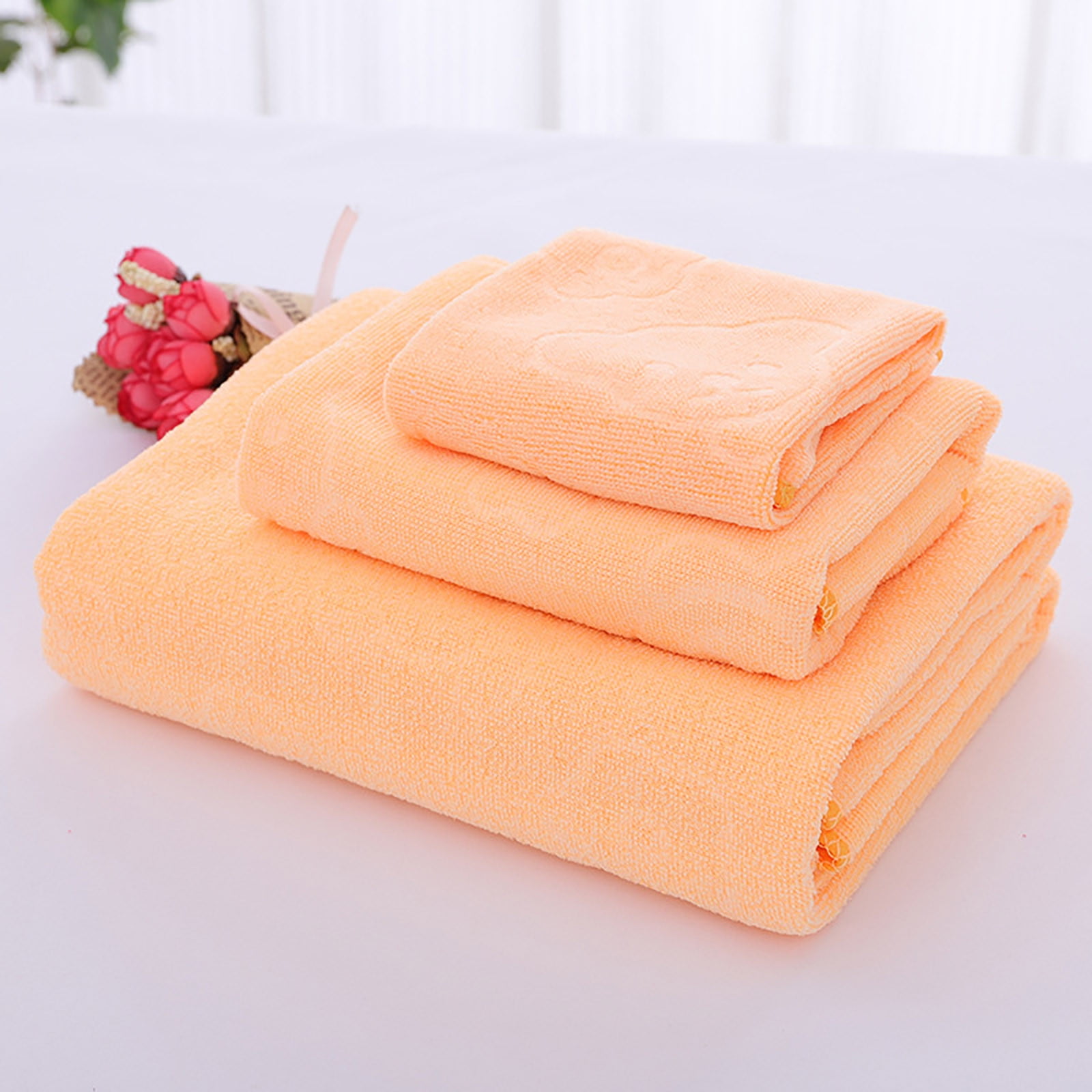 AYktou Bath Towels 3 Pack Cotton Bathroom Set,Contains a Bath Towels 28*56
