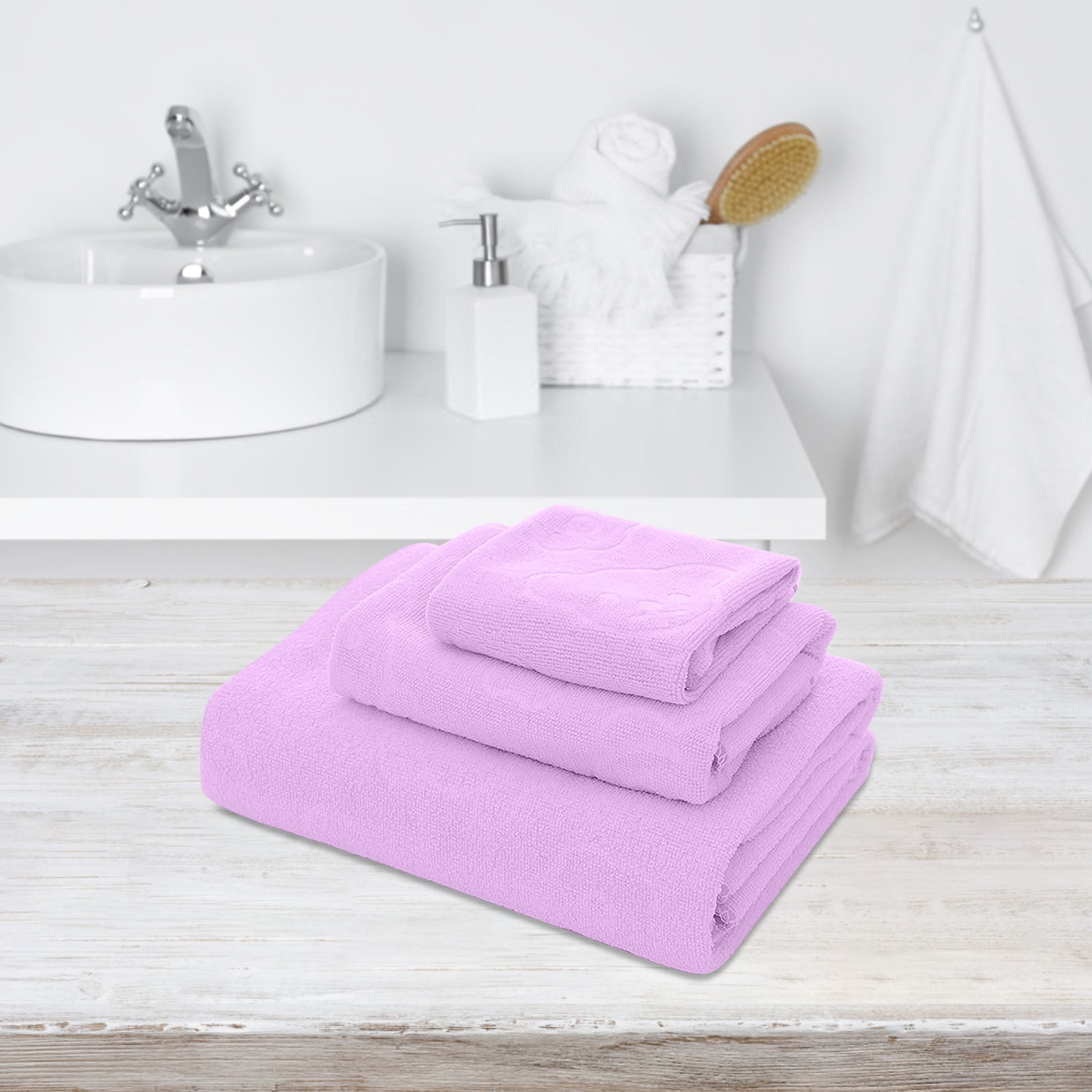 AYktou Bath Towels 3 Pack Cotton Bathroom Set,Contains a Bath Towels 28*56