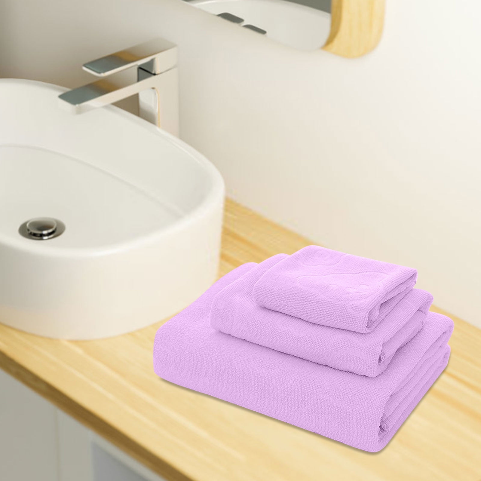 AYktou Bath Towels 3 Pack Cotton Bathroom Set,Contains a Bath Towels 28*56