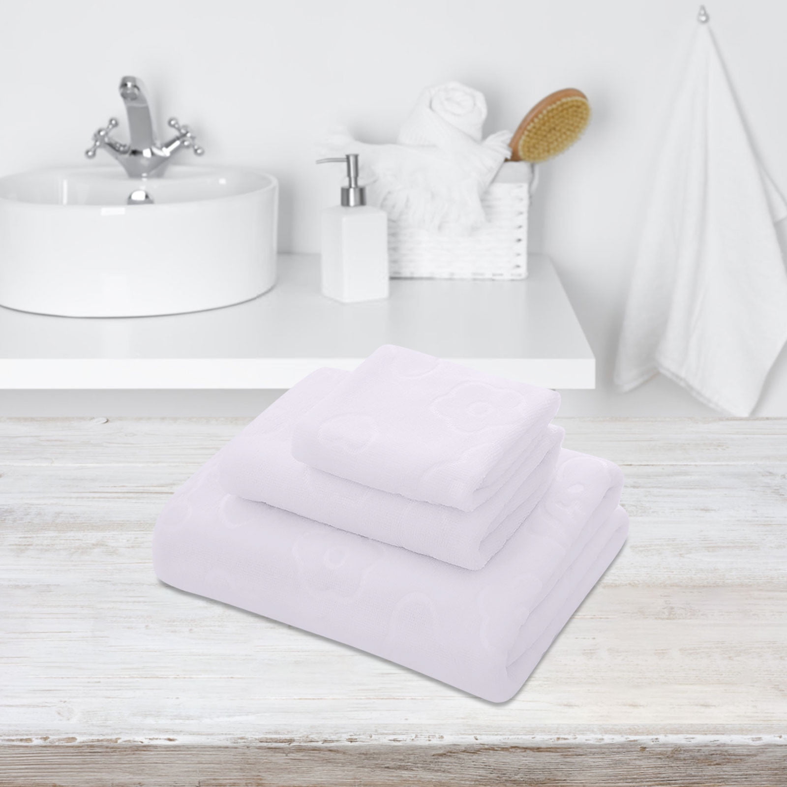 AYktou Bath Towels 3 Pack Cotton Bathroom Set,Contains a Bath Towels 28*56
