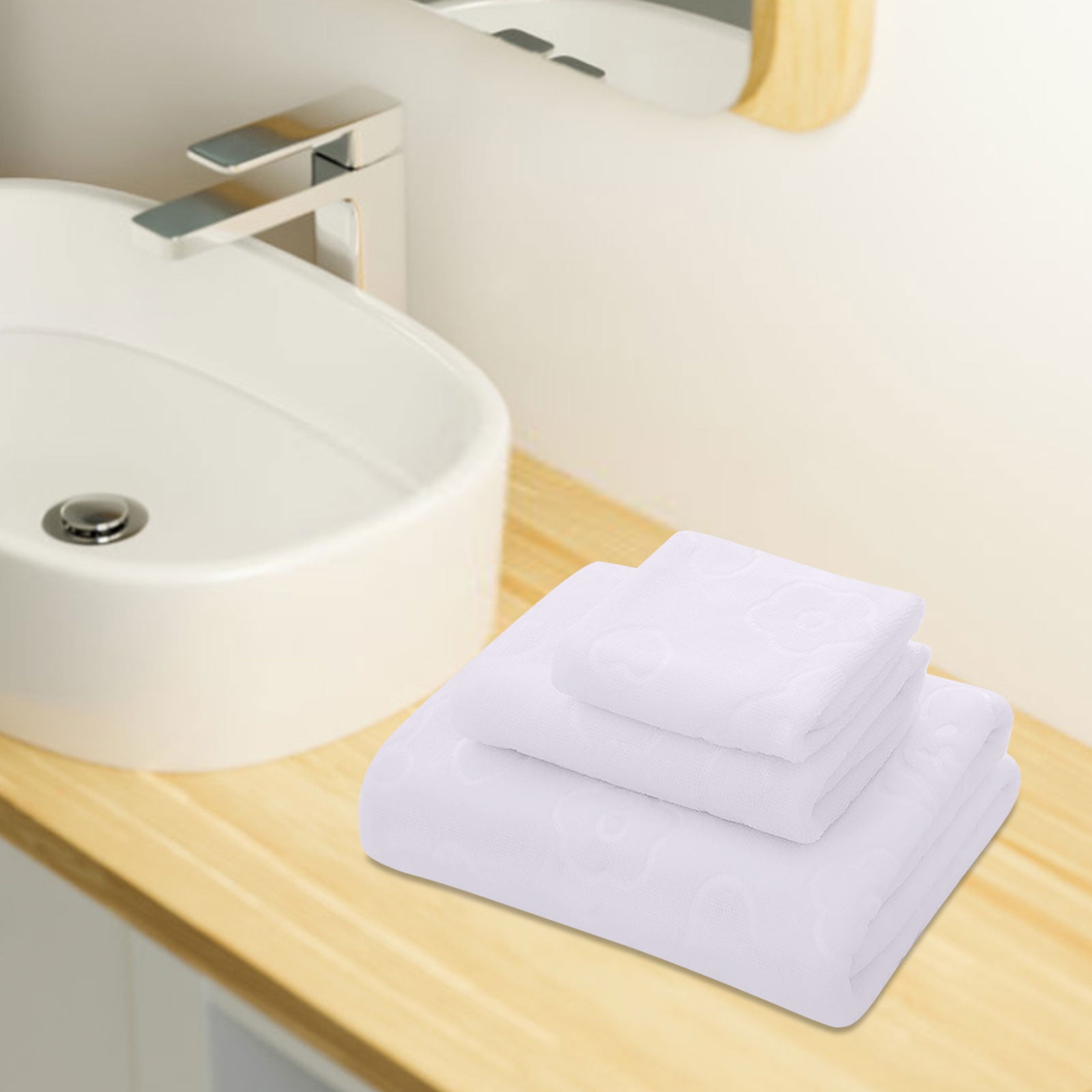 AYktou Bath Towels 3 Pack Cotton Bathroom Set,Contains a Bath Towels 28*56