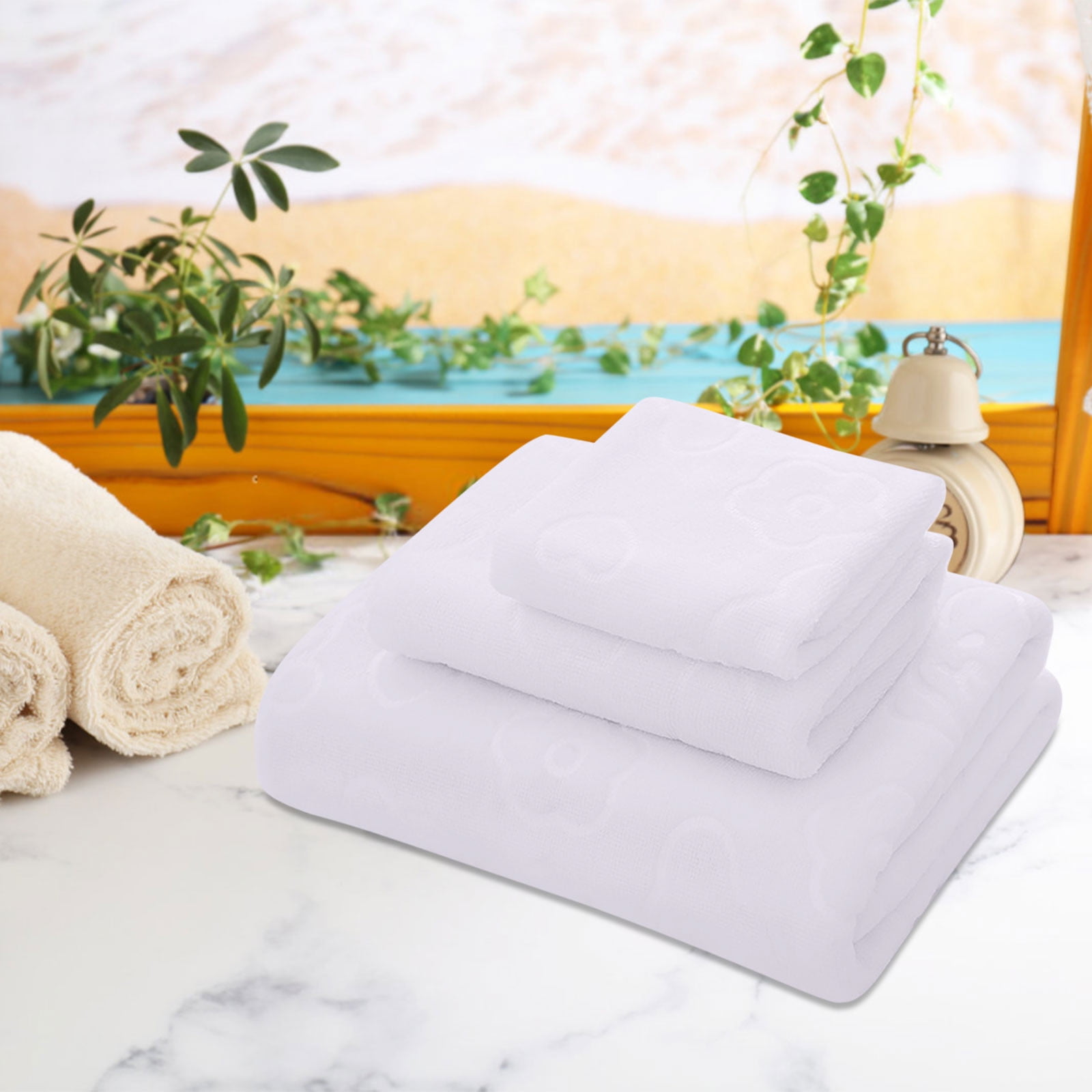 AYktou Bath Towels 3 Pack Cotton Bathroom Set,Contains a Bath Towels 28*56