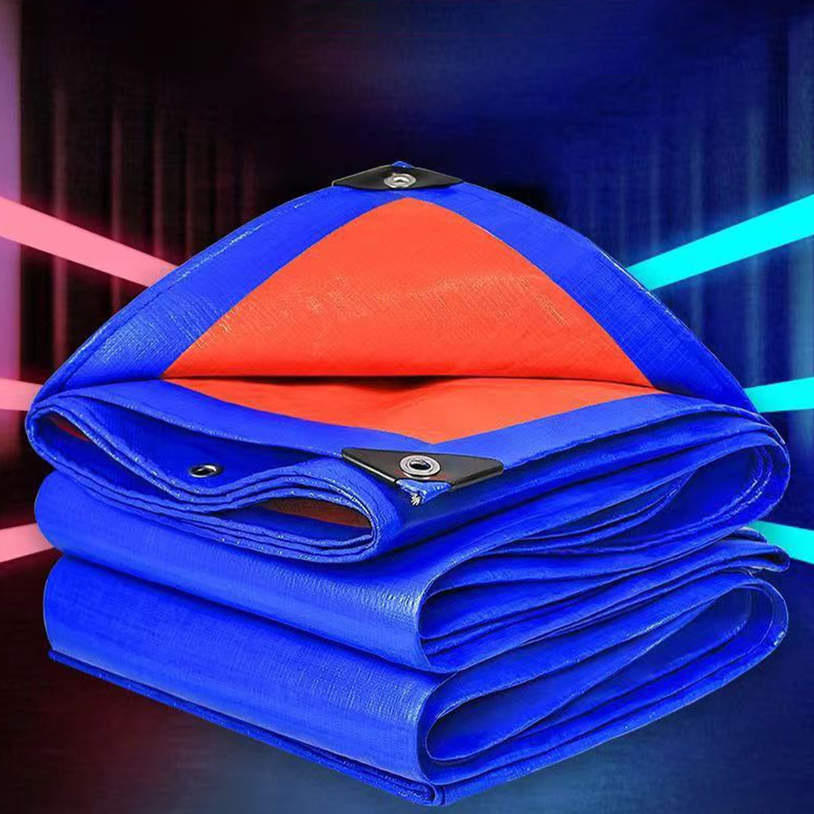 Darzheoy Heavy Duty Tarp Cover, Thick Tarps Waterproof Tear and Rip Proof UV Resistant Tarpaulin with Reinforced Grommets and Edges Blue - Image 1
