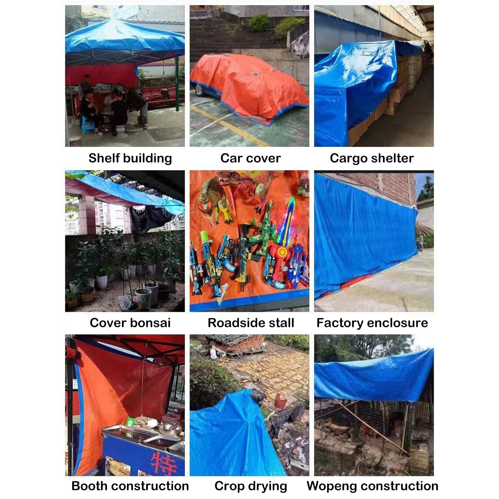 Darzheoy Heavy Duty Tarp Cover, Thick Tarps Waterproof Tear and Rip Proof UV Resistant Tarpaulin with Reinforced Grommets and Edges Blue - Image 6