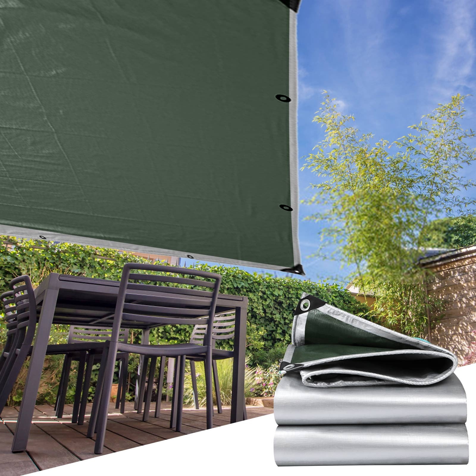 Darzheoy Heavy Duty Tarp Cover, Thick Tarps Waterproof Tear and Rip Proof UV Resistant Tarpaulin with Reinforced Grommets and Edges F - Image 3