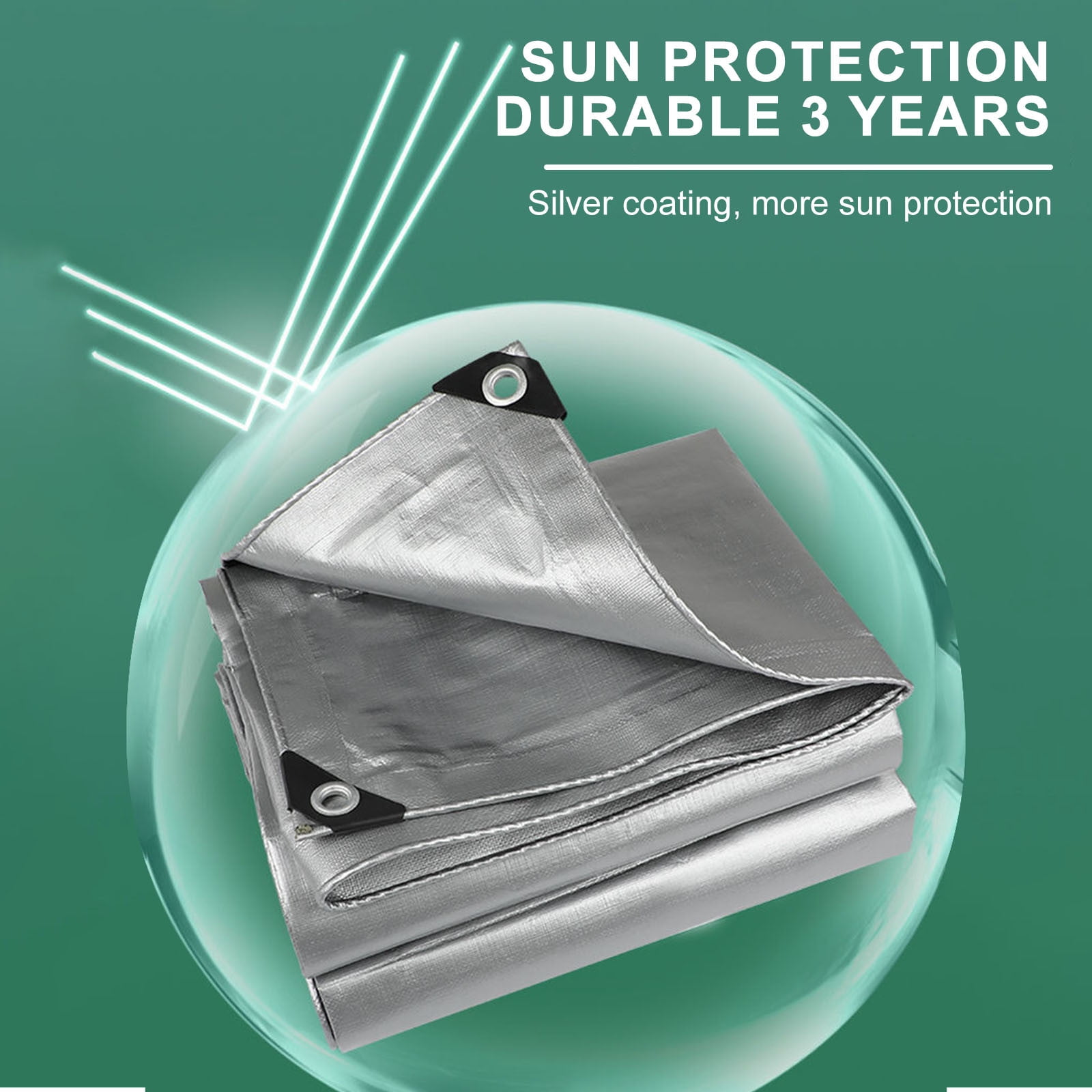 Darzheoy Heavy Duty Tarp Cover, Thick Tarps Waterproof Tear and Rip Proof UV Resistant Tarpaulin with Reinforced Grommets and Edges F - Image 5