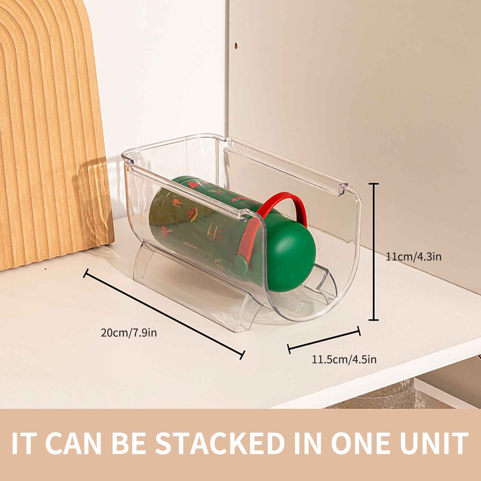 AYktou Wine Rack Water Bottle Organizer Sodas Can Organizer,Stackable Cabinet Organizer Bottle Plastic Water Bottle Holder Can Organizer for Countertop,Table Top,Pantry,Fridge A - Image 1