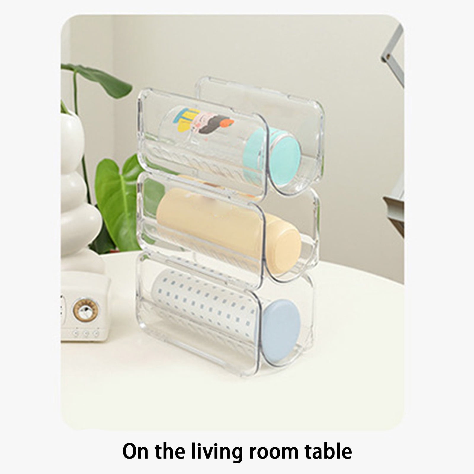 AYktou Wine Rack Water Bottle Organizer Sodas Can Organizer,Stackable Cabinet Organizer Bottle Plastic Water Bottle Holder Can Organizer for Countertop,Table Top,Pantry,Fridge D - Image 5