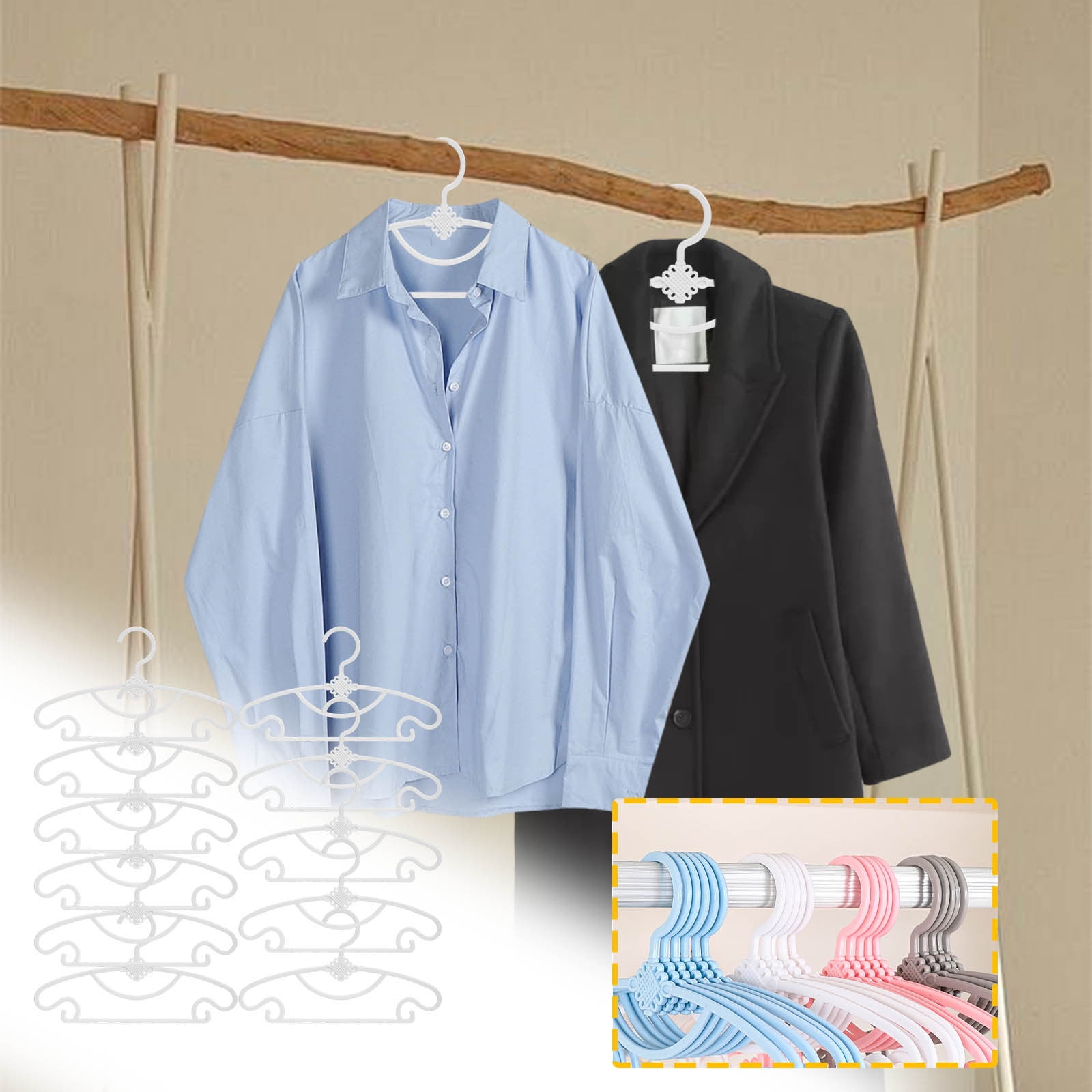 Kdkad 10-Pack Serviceable Kids' Clothes Hangers - Heavy-Duty Plastic Non-Slip Infant & Toddler Hangers for Closet, Nursery, Travel - Space-Saving Baby Closet Organizers 11.2×6.5 in Blue - Image 3