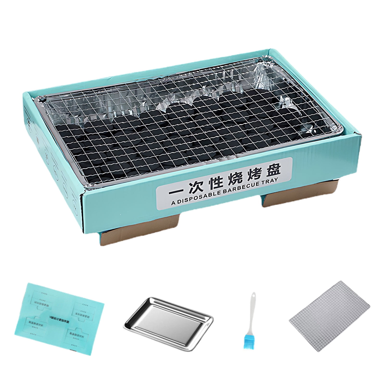 Kdkad Disposable BBQ Grill – Portable Outdoor Picnic, Cam& Group Gatherings – Low-Smoke Stainless Steel Kraft Paper Tray with Fast-Burning Charcoal – Easy Baking & Grilling - Image 2