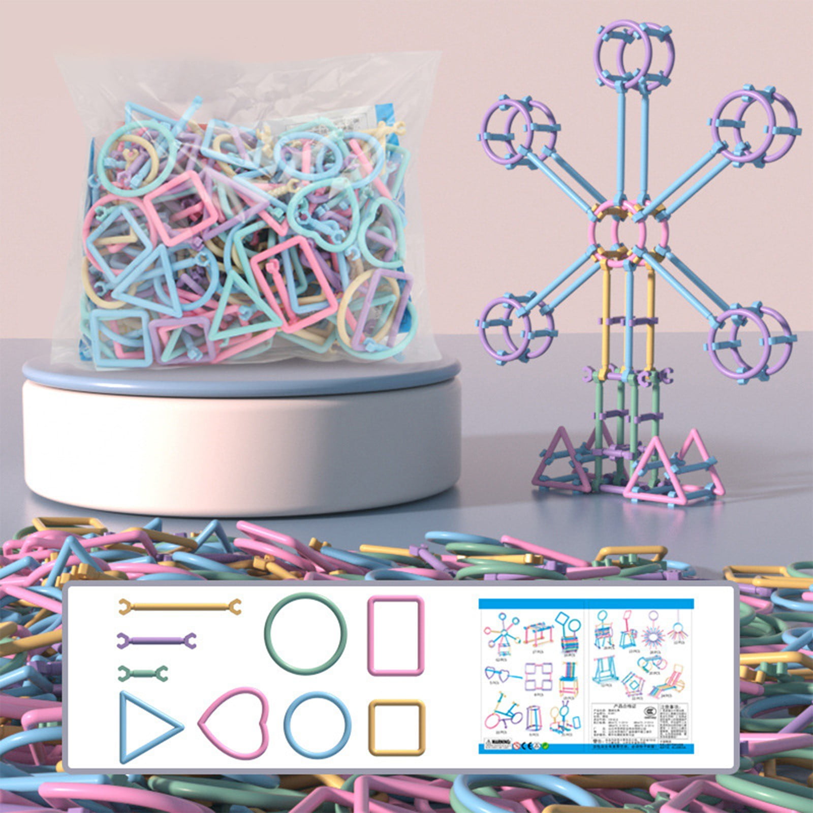 Chmadoxn Building Sticks Construction Toy Kit - Advanced DIY Puzzle for Kids & Teens, Creative Engineering Challenge with Storage Box,Gift for Boys Girls (Develop Problem-Solving Skills) 420 pc Multicolor - Image 1