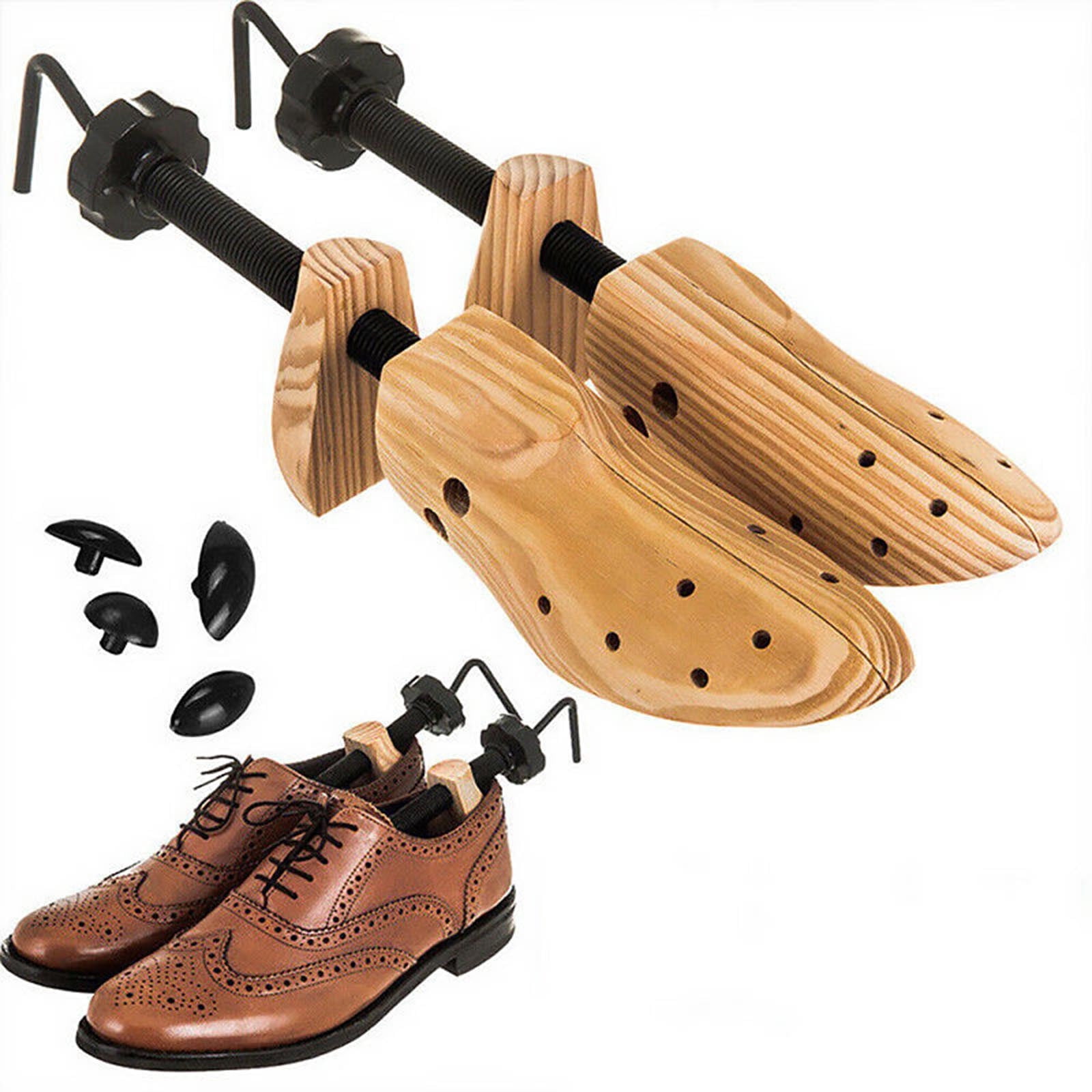 Darzheoy Shoe Stretcher for Men and Women Professional Shoe Adjustable Width & Length, Size 42-46, Wood (Includes Only 1 Shoe Stretcher) M Brown - Image 1