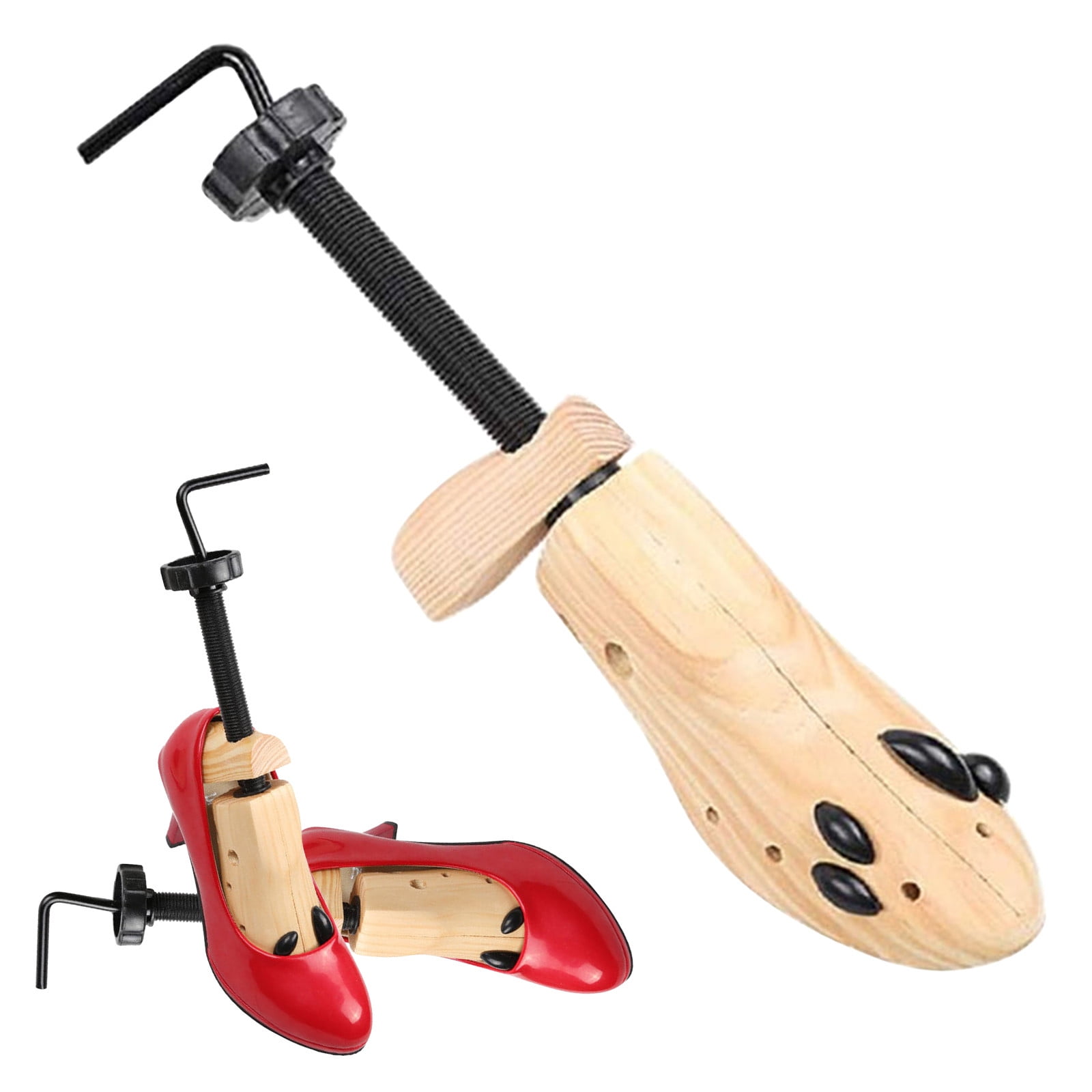 Darzheoy Shoe Stretcher for Men and Women Professional Shoe Adjustable Width & Length, Size 42-46, Wood (Includes Only 1 Shoe Stretcher) M Brown - Image 2