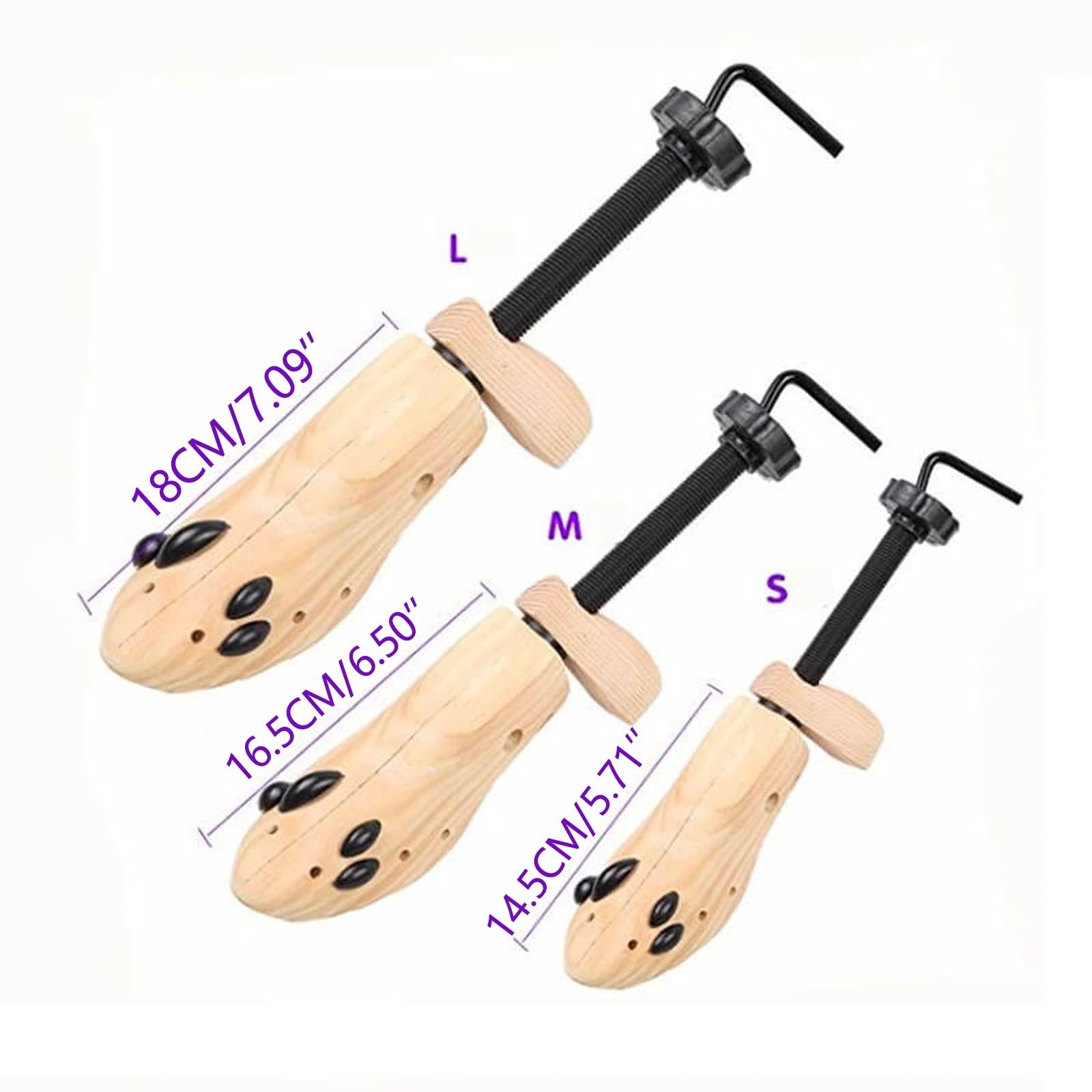 Darzheoy Shoe Stretcher for Men and Women Professional Shoe Adjustable Width & Length, Size 42-46, Wood (Includes Only 1 Shoe Stretcher) M Brown - Image 5