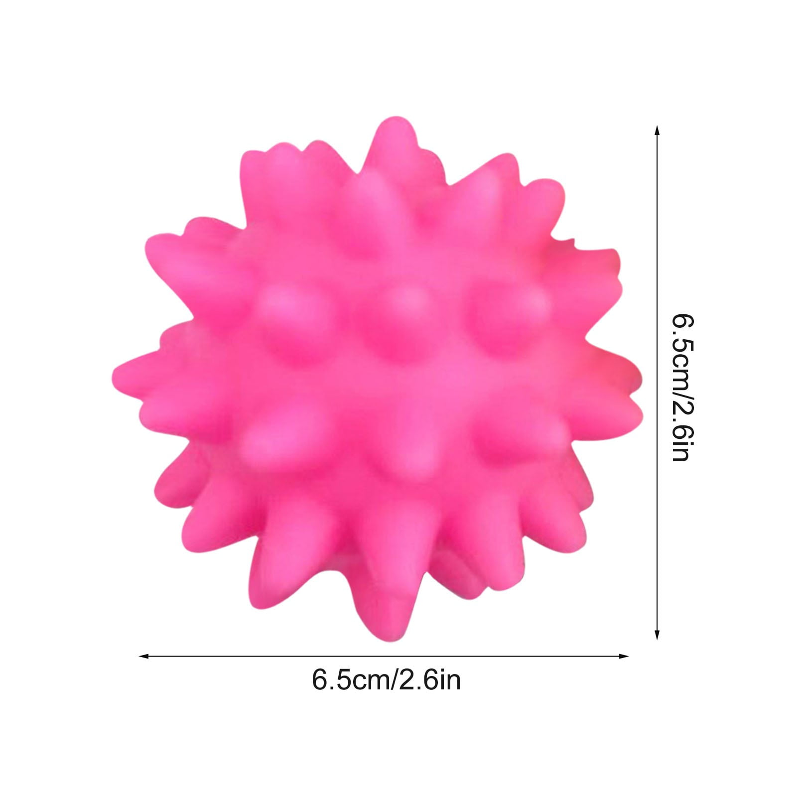 Darzheoy Squeaky Fetch Spike Balls Toys for Pet Small Dogs Puppy Rubber 2 Pack Bright Colors Chew Teething Toys Pet Squeaky Chewing Balls (Random) Multicolor - Image 4