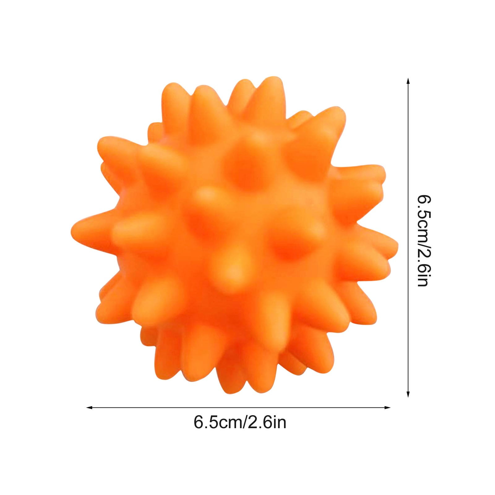Darzheoy Squeaky Fetch Spike Balls Toys for Pet Small Dogs Puppy Rubber 2 Pack Bright Colors Chew Teething Toys Pet Squeaky Chewing Balls (Random) Multicolor - Image 5