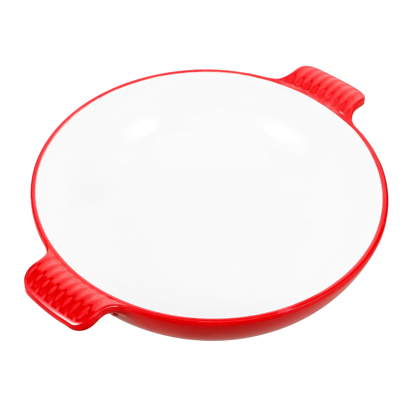 SKISUNO Large Salad Serving Bowl Red Plastic 1Set 10.41X8.45X2.55in - Image 4