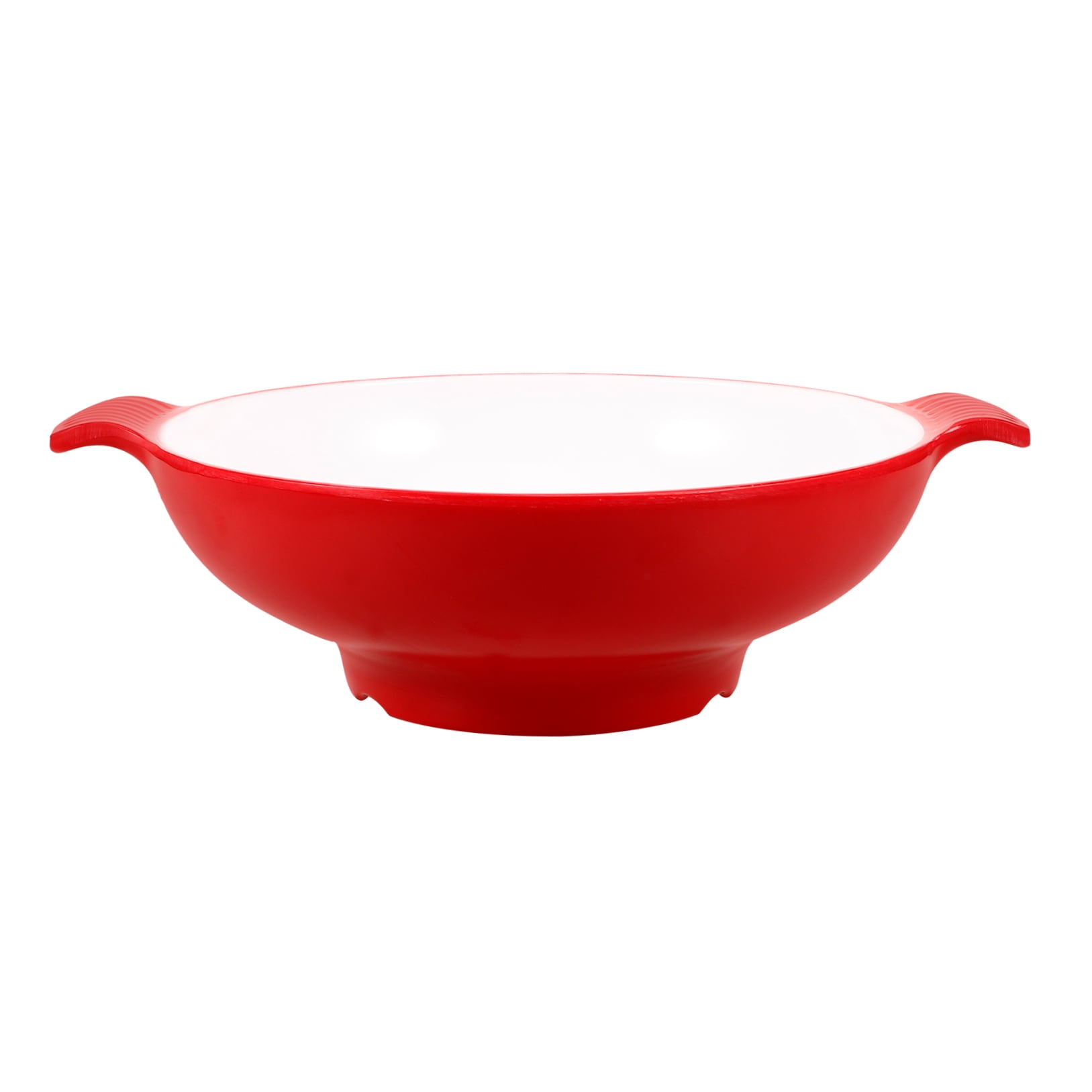 SKISUNO Large Salad Serving Bowl Red Plastic 1Set 10.41X8.45X2.55in - Image 5
