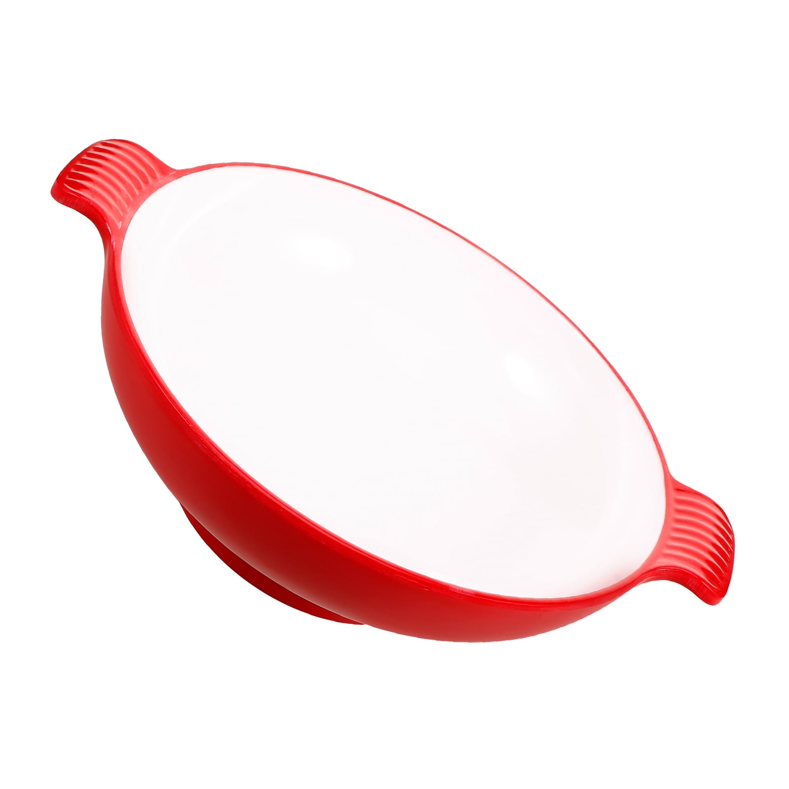SKISUNO Large Salad Serving Bowl Red Plastic 1Set 10.41X8.45X2.55in - Image 7