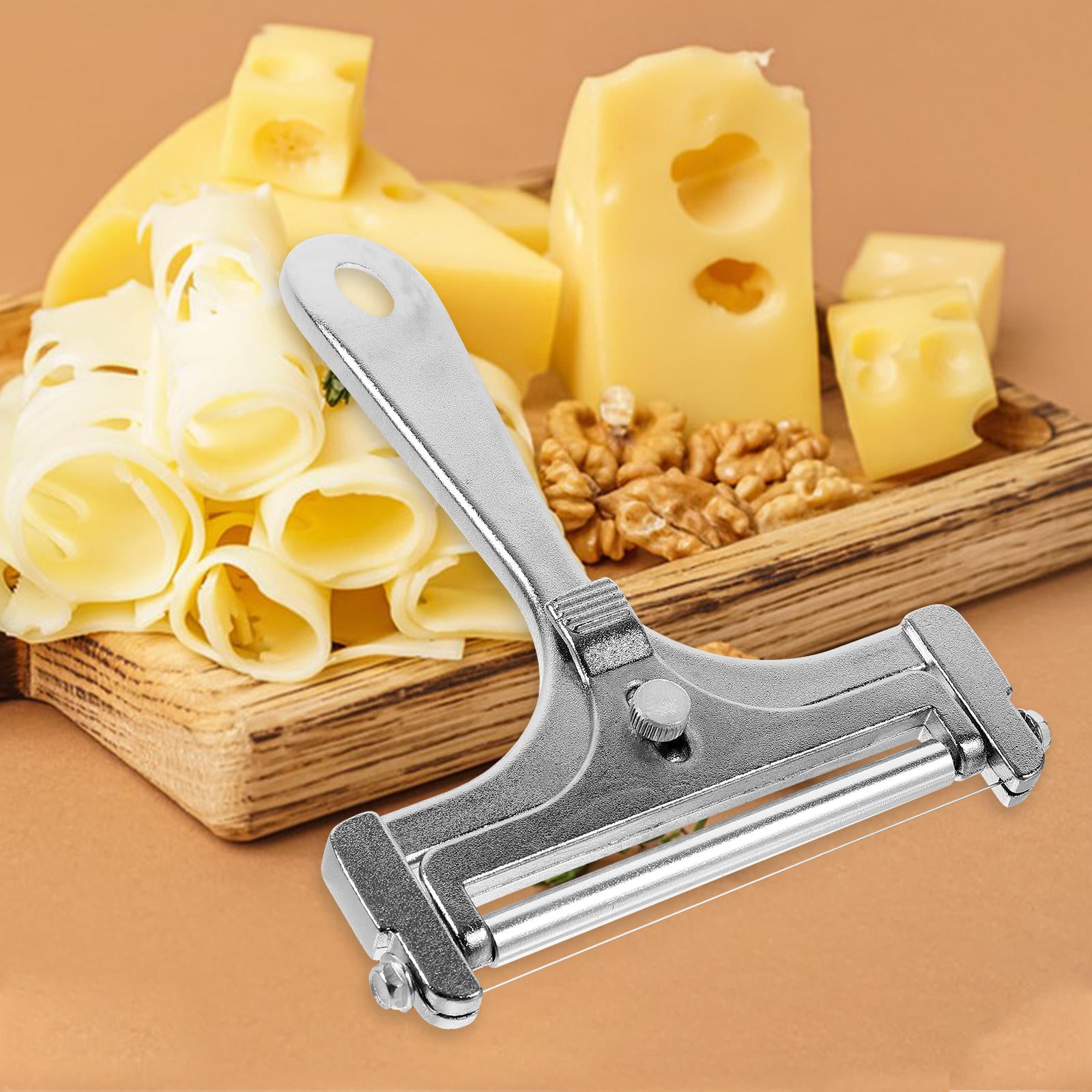 WHAMVOX Adjustable Stainless Steel Cheese Slicer Handheld Cutter Shaver for Easy Cheese Slicing and Serving - Image 6