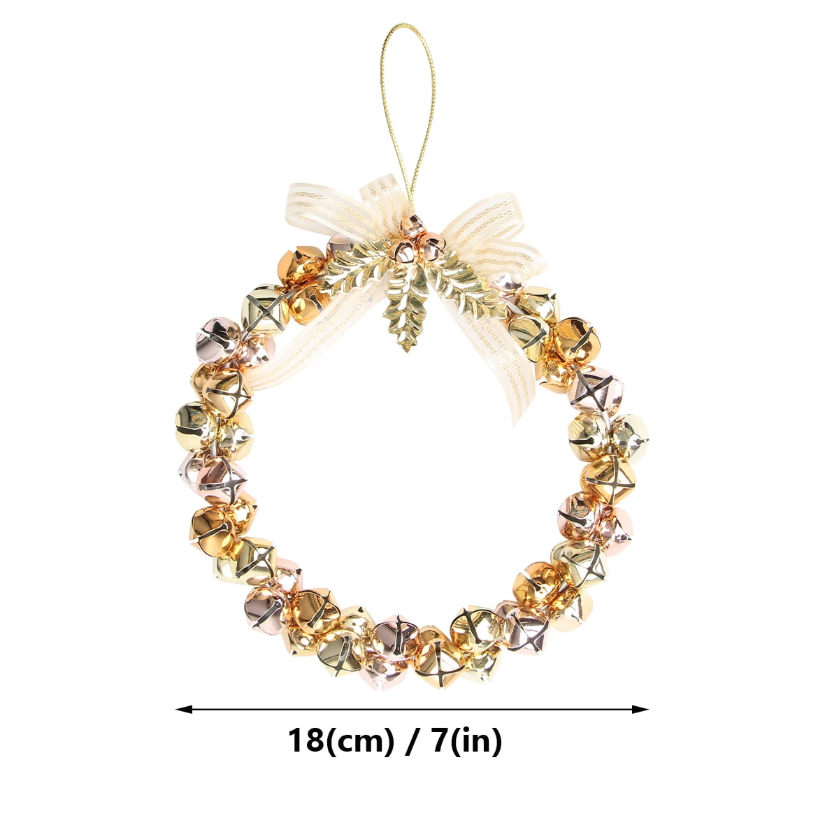 WHAMVOX Golden Christmas Bell Wreath with Bells for Decoration Iron Material Adds Festive Touch - Image 1
