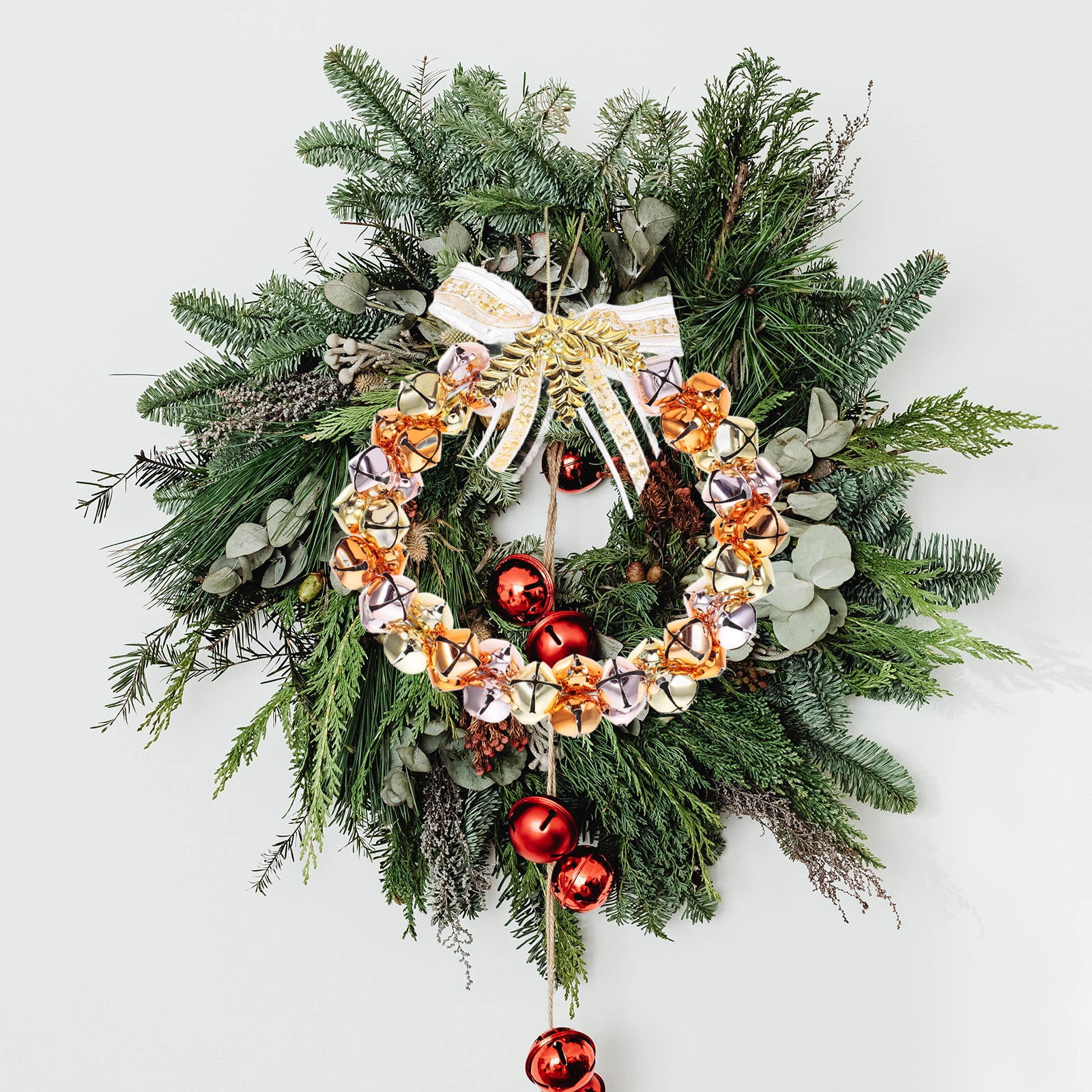 WHAMVOX Golden Christmas Bell Wreath with Bells for Decoration Iron Material Adds Festive Touch - Image 2