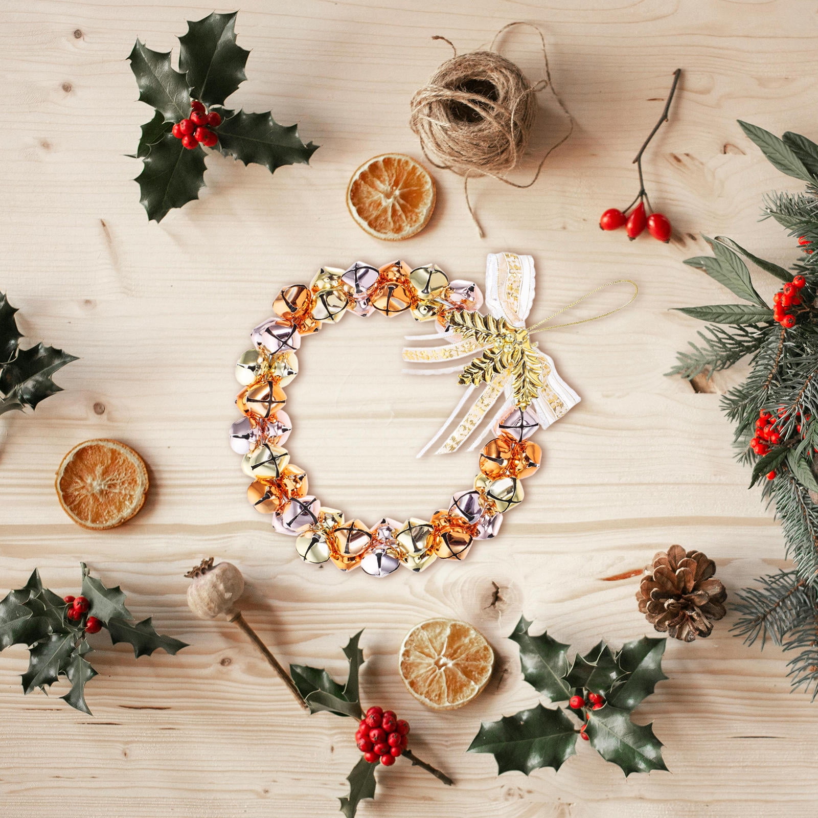 WHAMVOX Golden Christmas Bell Wreath with Bells for Decoration Iron Material Adds Festive Touch - Image 6