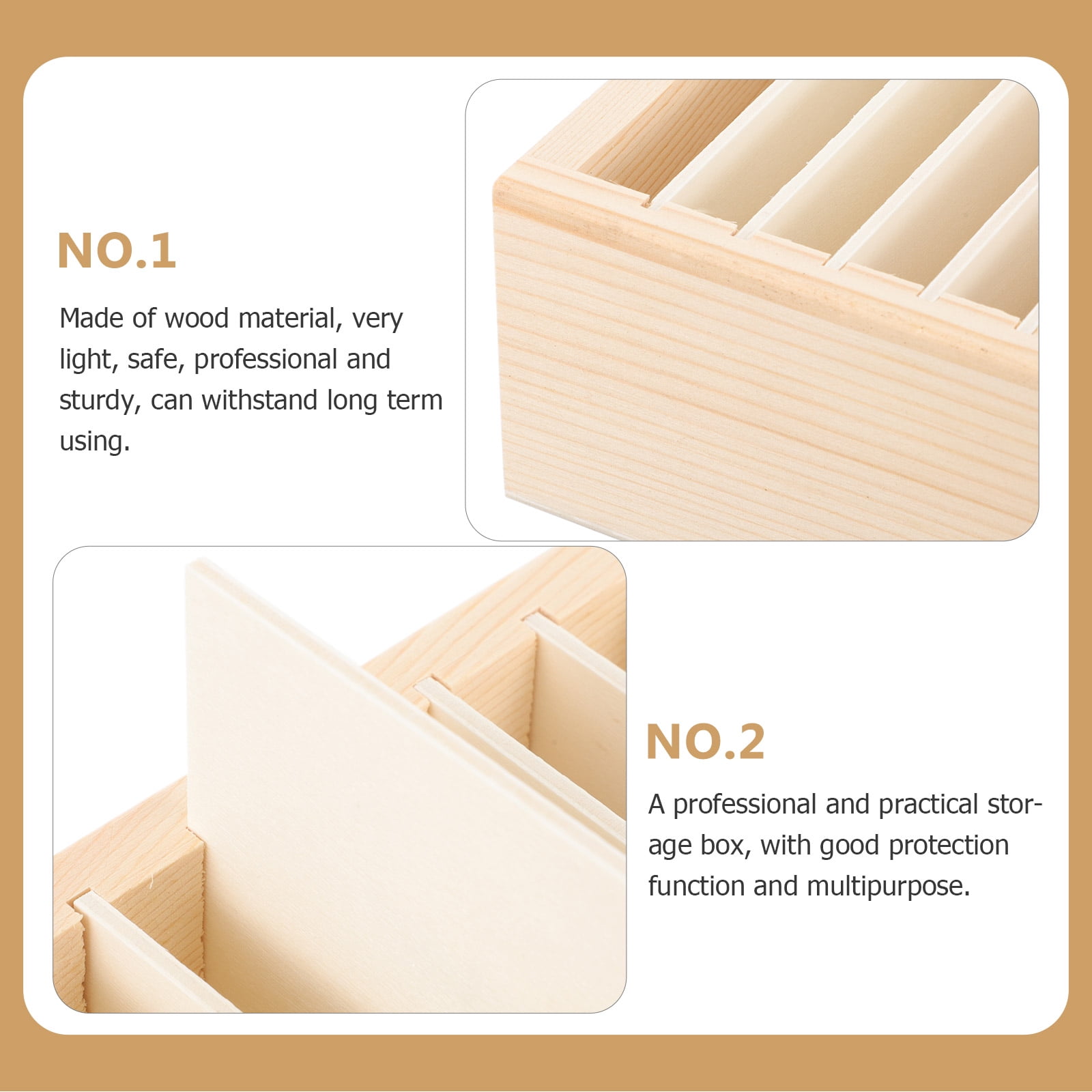 WHAMVOX Gift Ribbon Storage Holder Wooden Box Flower Wrapping Ribbon Holder Organizer - Image 3