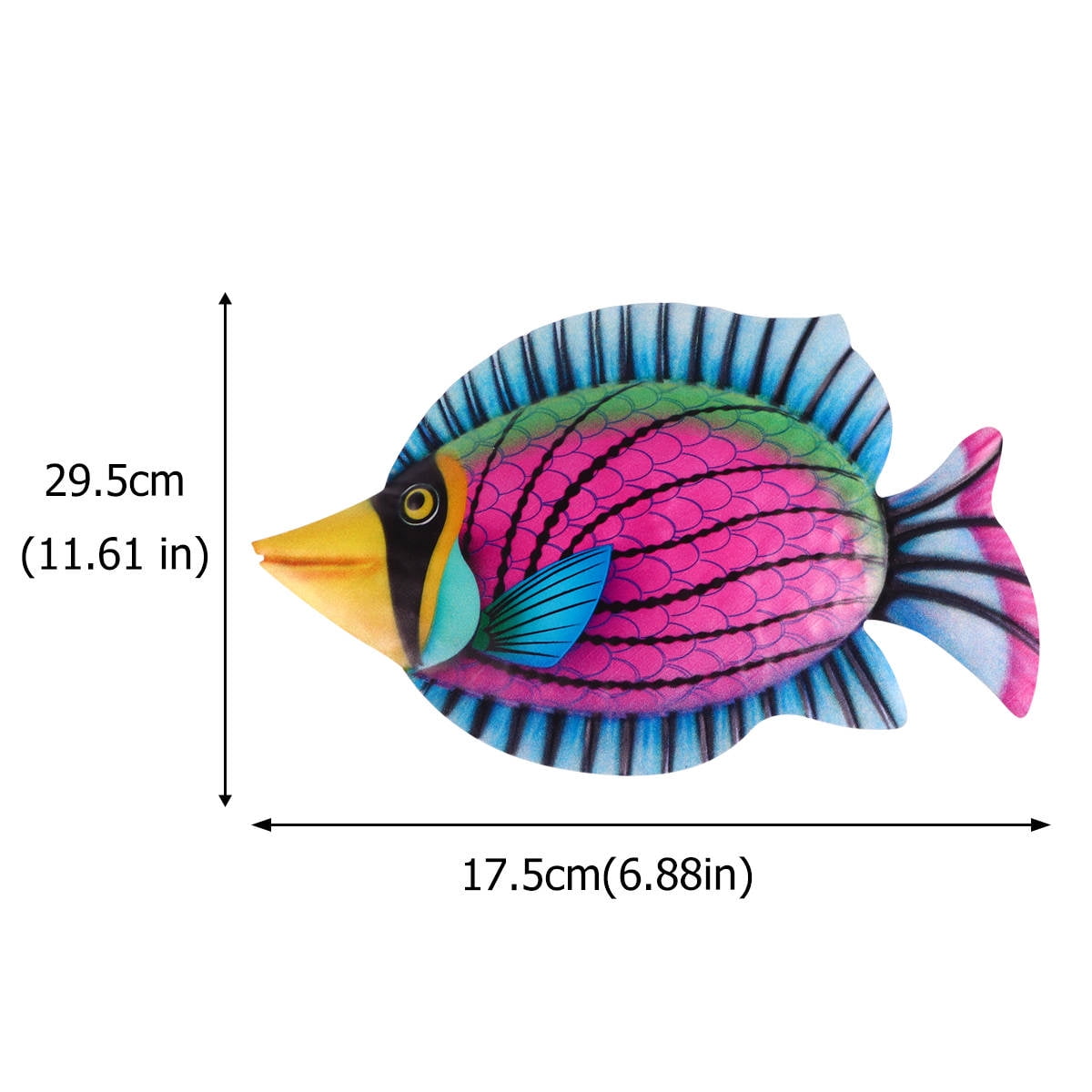 WHAMVOX Purple Iron Fish Wall Decor for Contemporary Home Decoration Easy to Hang Indoors Outdoors 7.5 Inches - Image 2