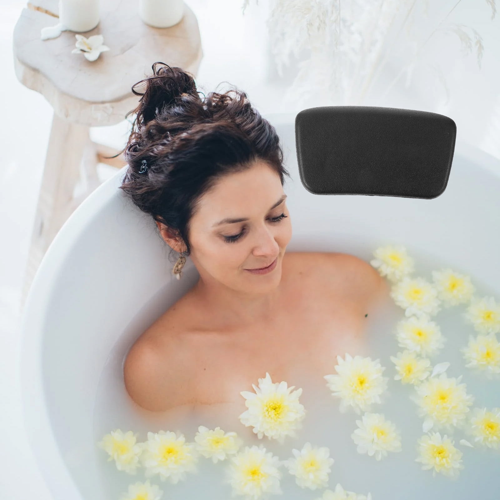 WHAMVOX Soaking Tub Pillow Bathtub Padding for Adults Replacements Black - Image 5