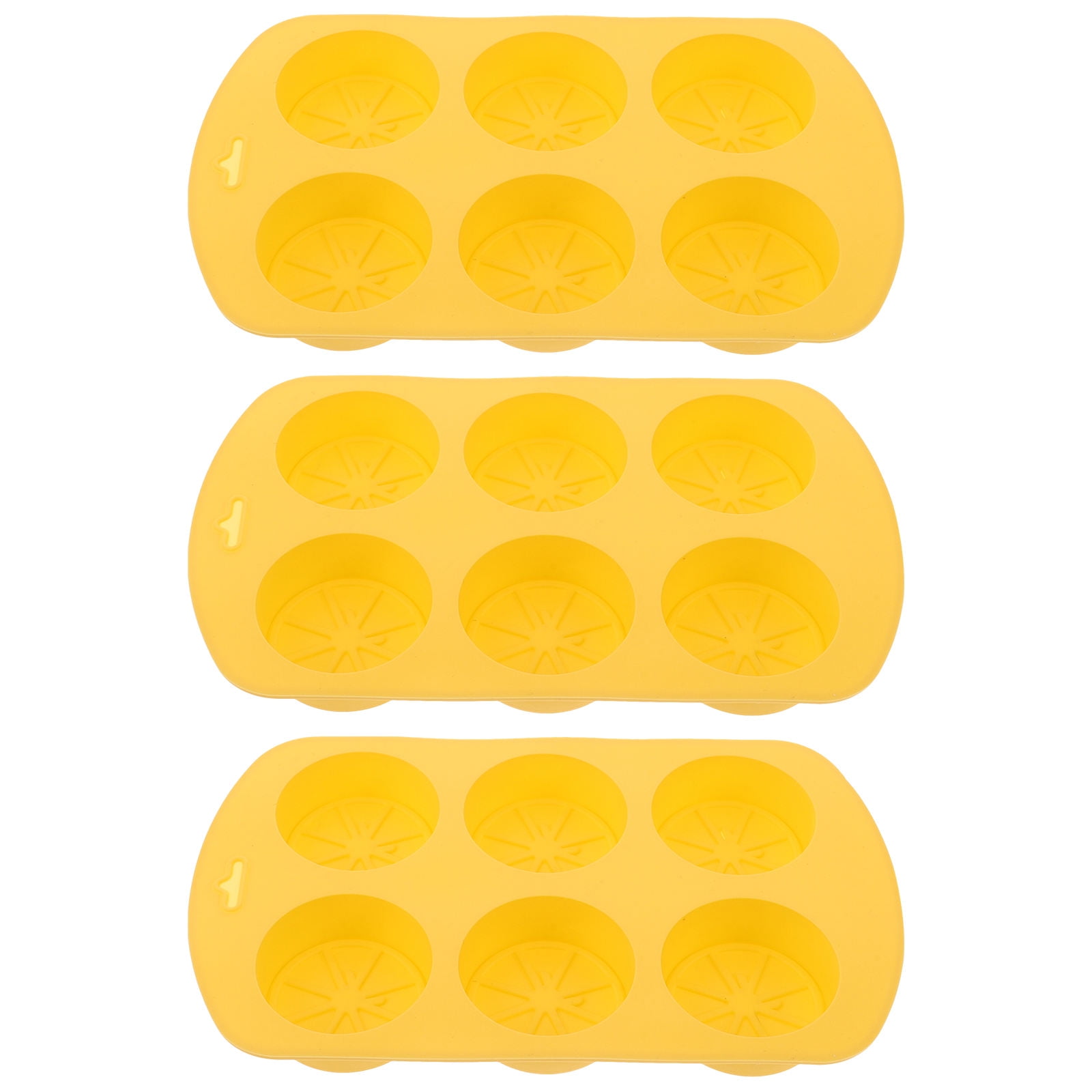 HOOWIFFY Silicone Baking Mold Lemon Slice Shaped for Soap Making Yellow 3Pcs - Image 1