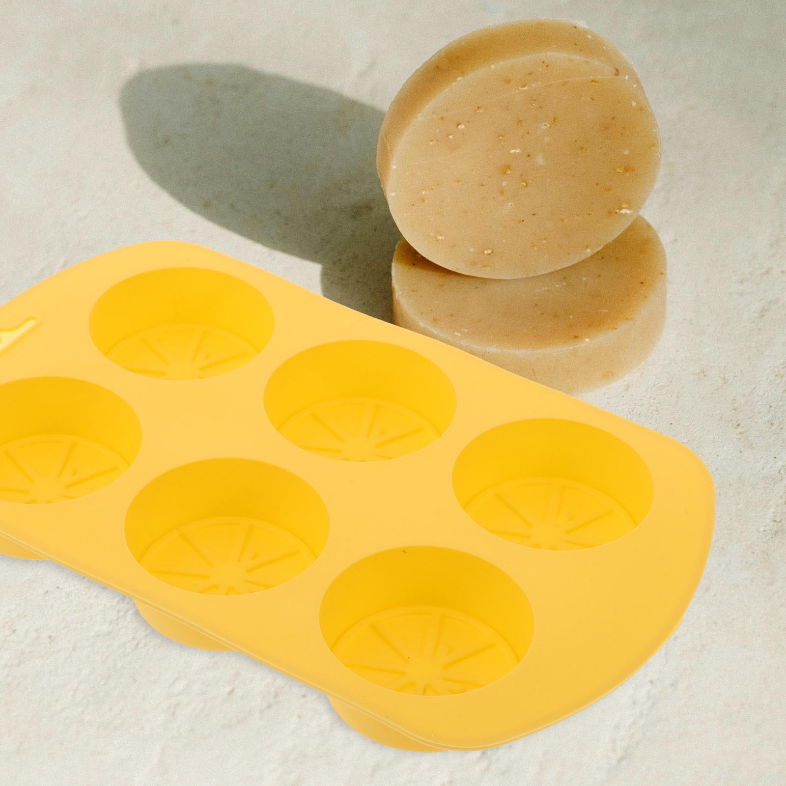 HOOWIFFY Silicone Baking Mold Lemon Slice Shaped for Soap Making Yellow 3Pcs - Image 3