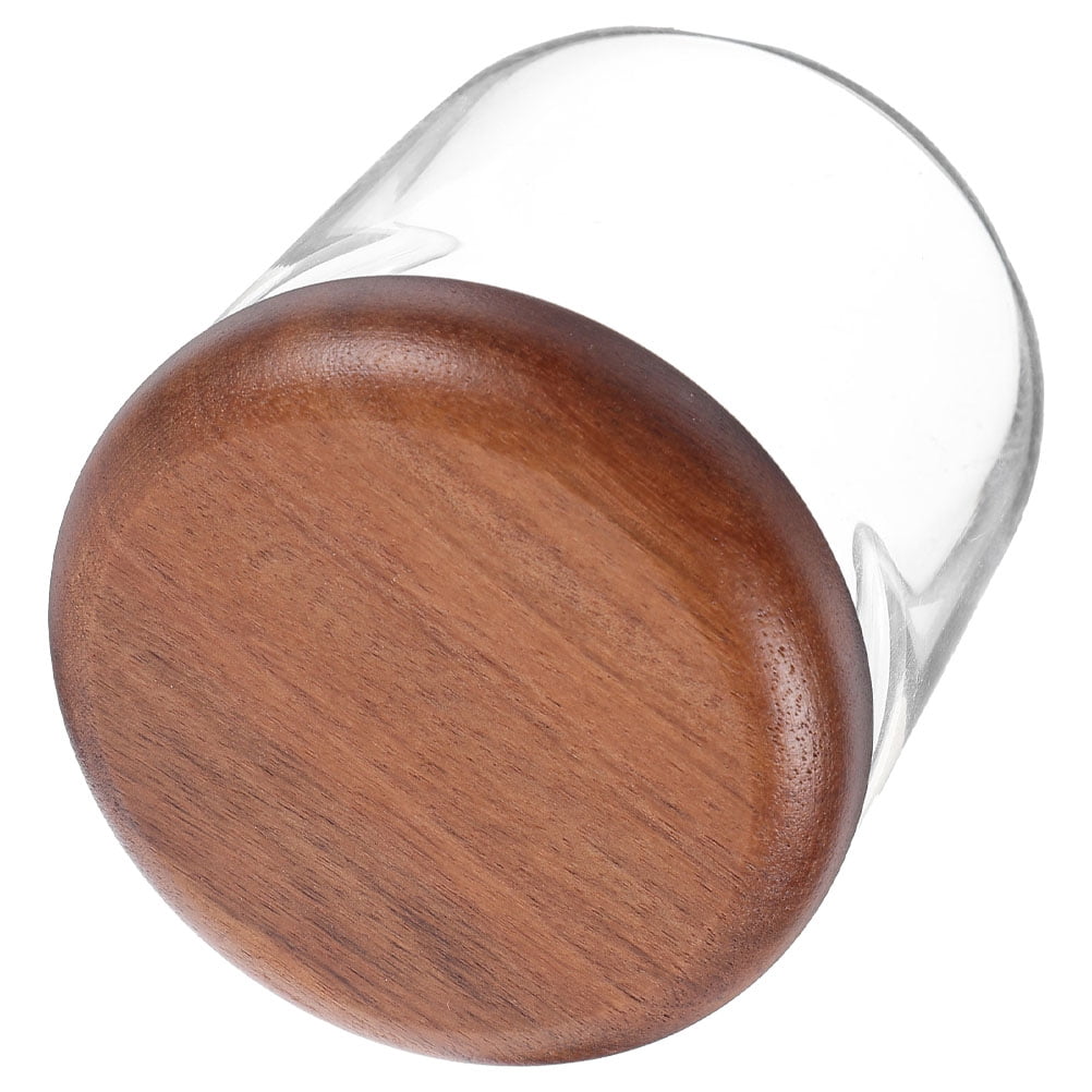 WHAMVOX Small Glass Jar with Airtight Wooden Lid, Food Storage Canister for Cereal, Snacks, Coffee, Kitchen Organization - Image 3