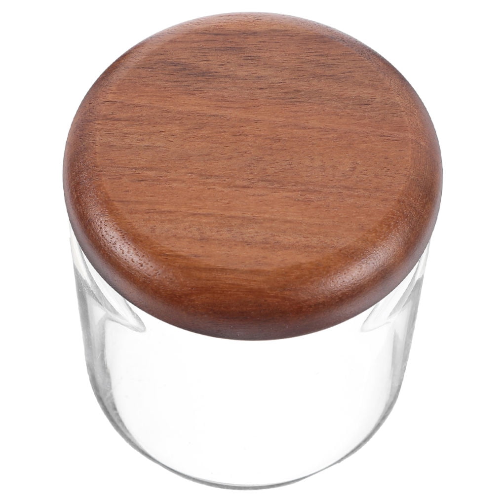 WHAMVOX Small Glass Jar with Airtight Wooden Lid, Food Storage Canister for Cereal, Snacks, Coffee, Kitchen Organization - Image 4