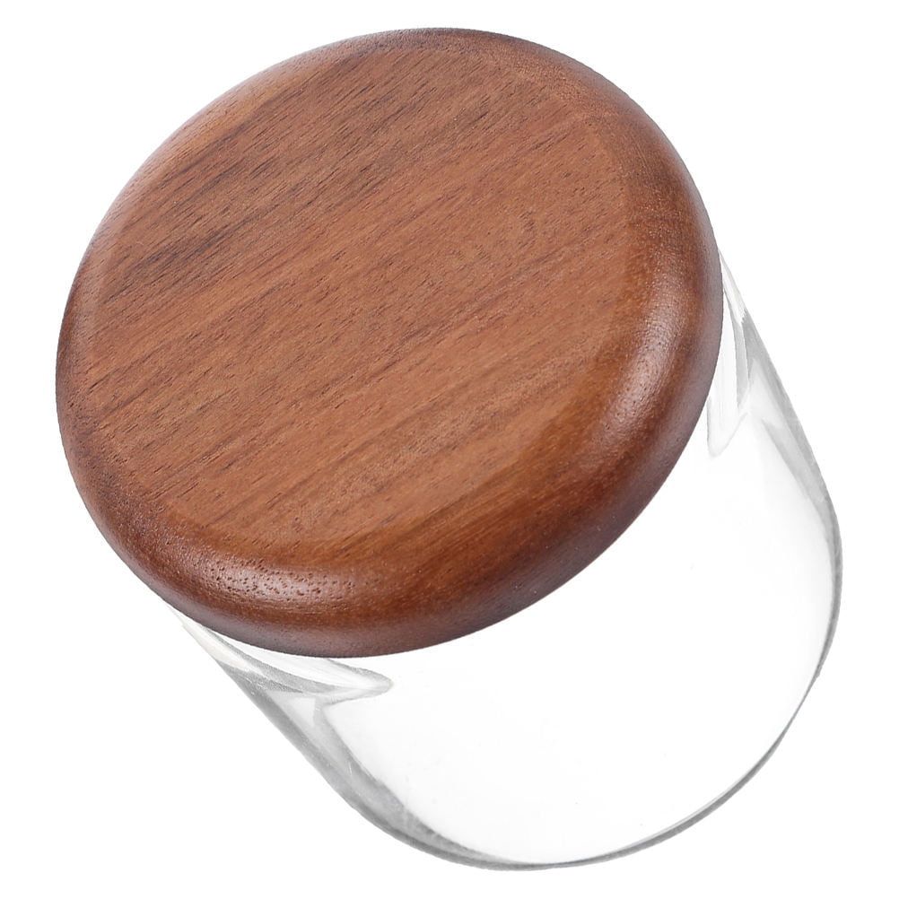 WHAMVOX Small Glass Jar with Airtight Wooden Lid, Food Storage Canister for Cereal, Snacks, Coffee, Kitchen Organization - Image 6