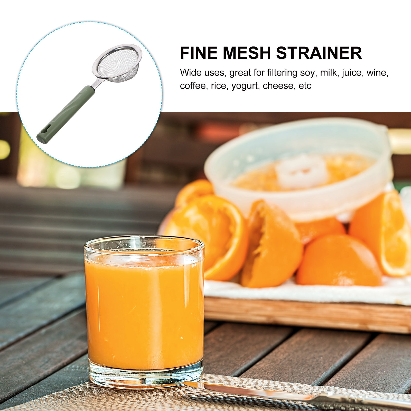 WHAMVOX Sifters Liquid Strainer Extra Fine Mesh Stainless Steel Colander - Image 2
