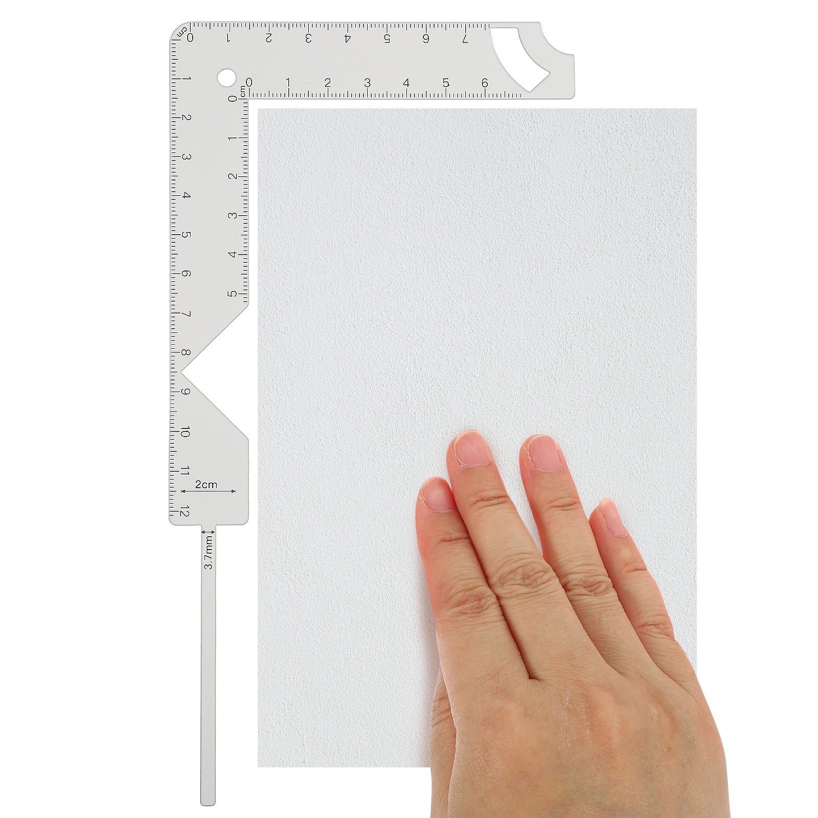 HOOWIFFY Book Cover Ruler Bookbinding Tools Silver Metal Marking Radian Measuring Tasks 1 Set - Image 3