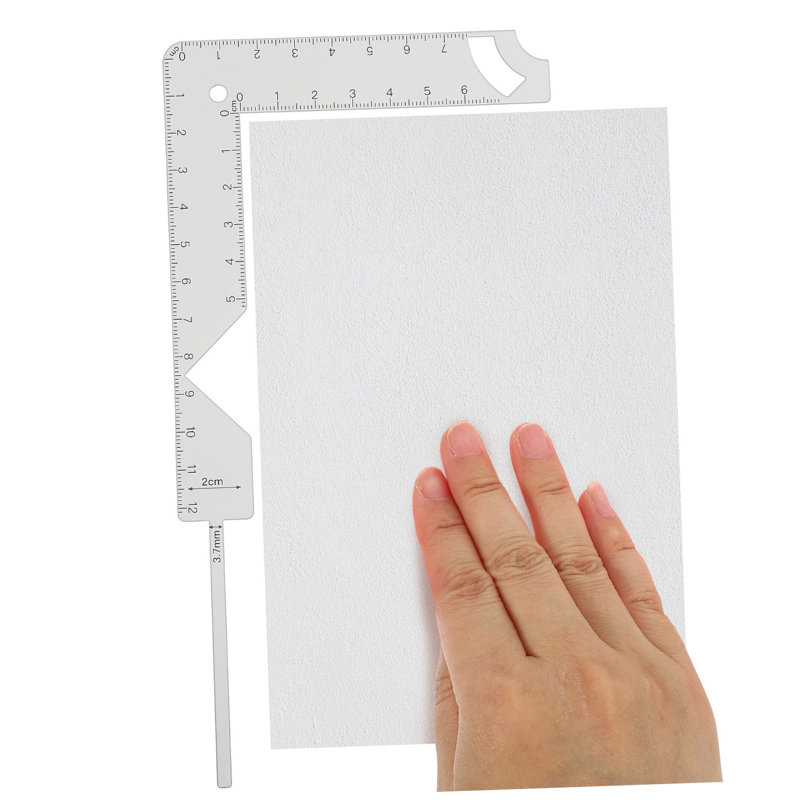 HOOWIFFY Book Cover Ruler Bookbinding Tools Silver Metal Marking Radian Measuring Tasks 1 Set - Image 4