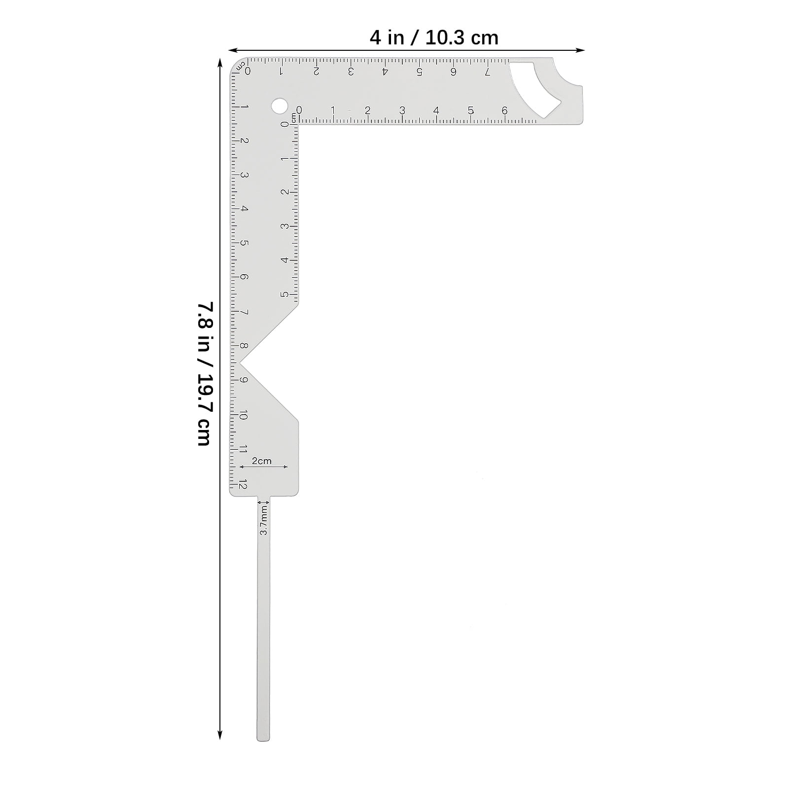 HOOWIFFY Book Cover Ruler Bookbinding Tools Silver Metal Marking Radian Measuring Tasks 1 Set - Image 7