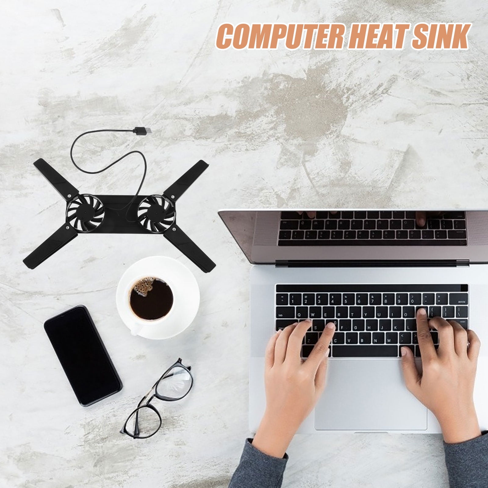 WHAMVOX Laptop Cooling Pad with Fan, Notebook Cooler Radiator Ventilation, Black, Efficient Heat Dissipation - Image 3